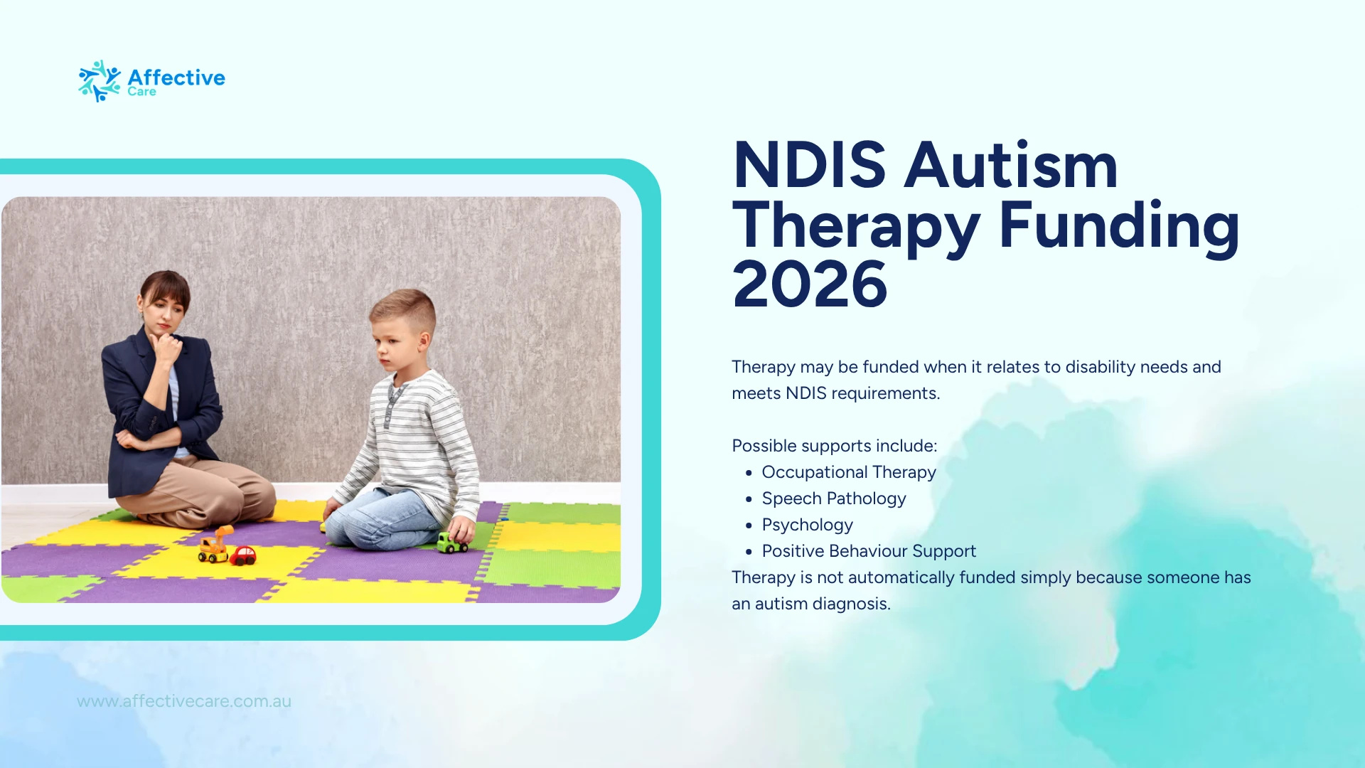 NDIS autism therapy funding 2026: occupational therapy, speech pathology, psychology and Positive Behaviour Support when they meet NDIS requirements