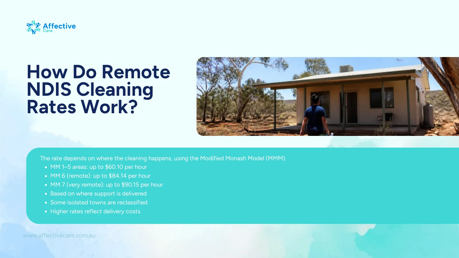 Remote NDIS cleaning rates: up to $84.14 per hour in MM 6 areas and $90.15 per hour in MM 7 areas