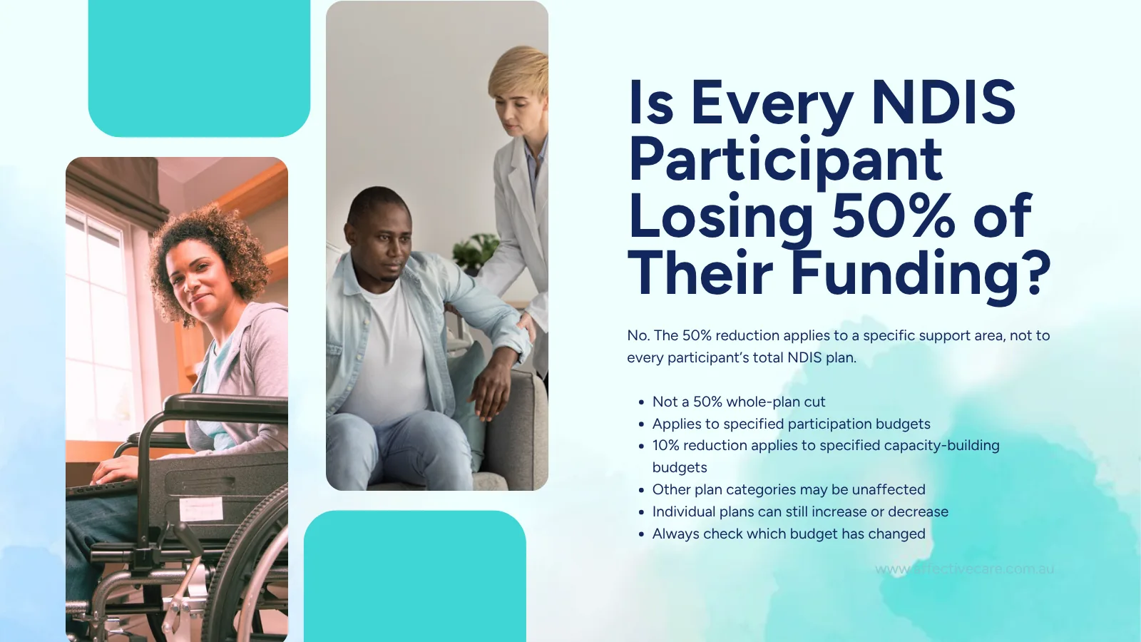 Is every NDIS participant losing 50% of their funding? Infographic explaining the cut applies to specific budgets, not whole plans