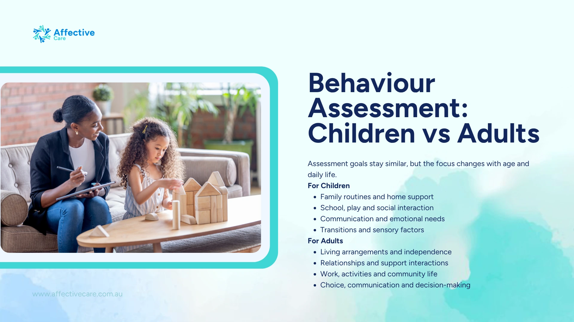 Behaviour Assessment Children vs adults