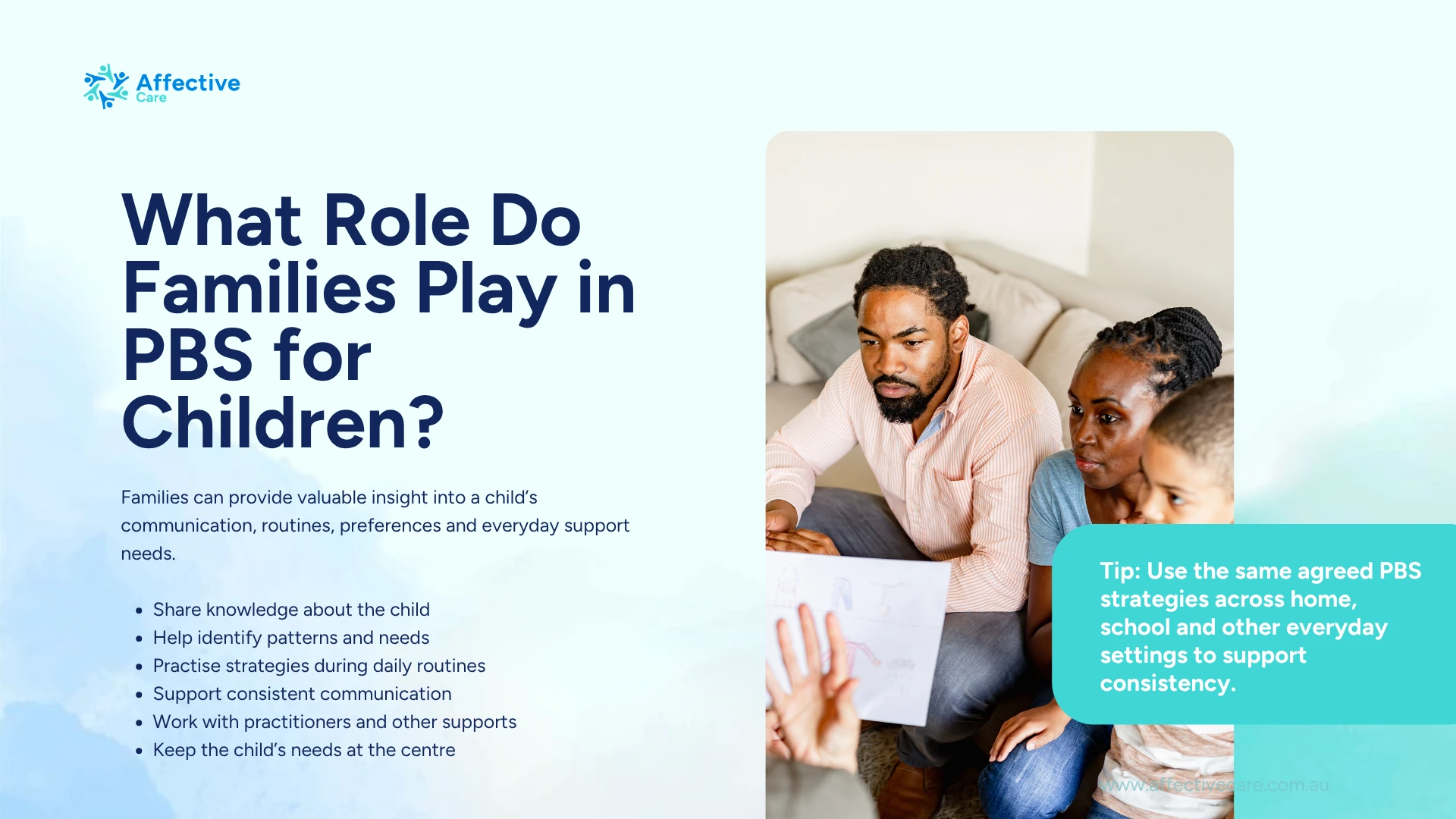 What role do families play in PBS for children