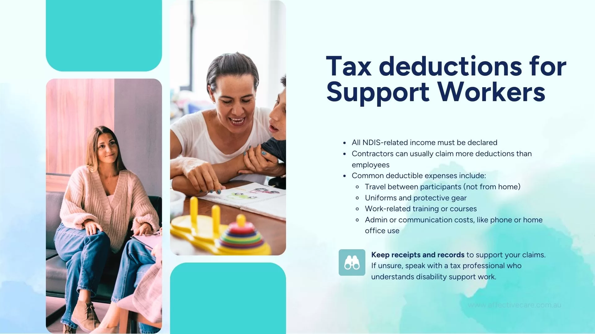 Tax deductions for support workers