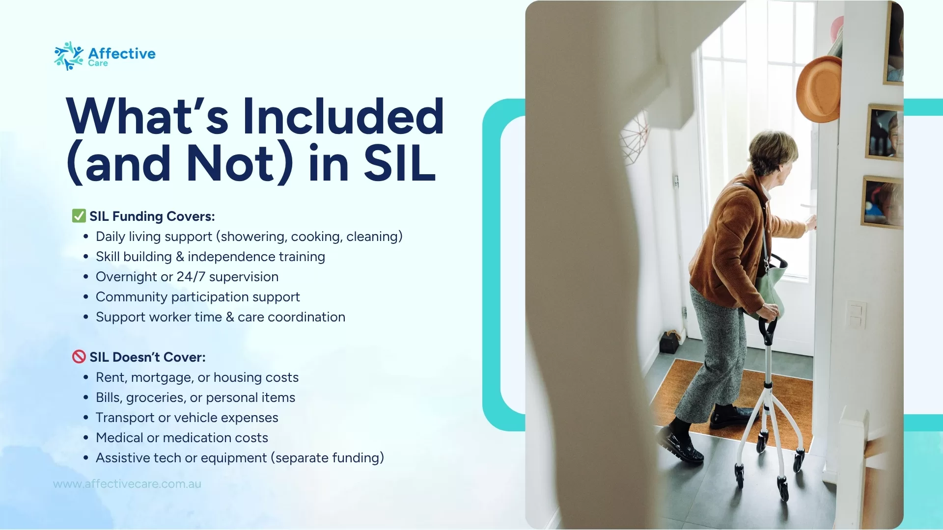 What's included and not included in SIL (Supported Independent Living)