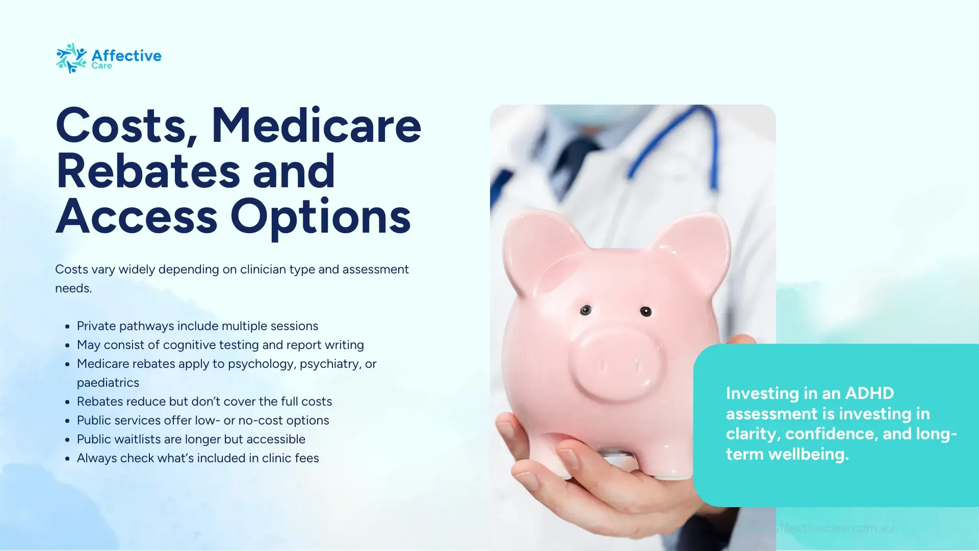 Costs, Medicare Rebates and Access Options