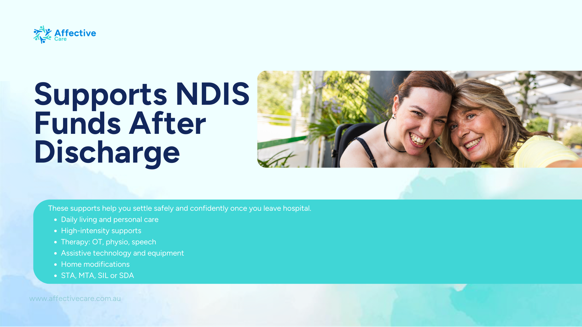 Supports NDIS funds after Hospital Discharge