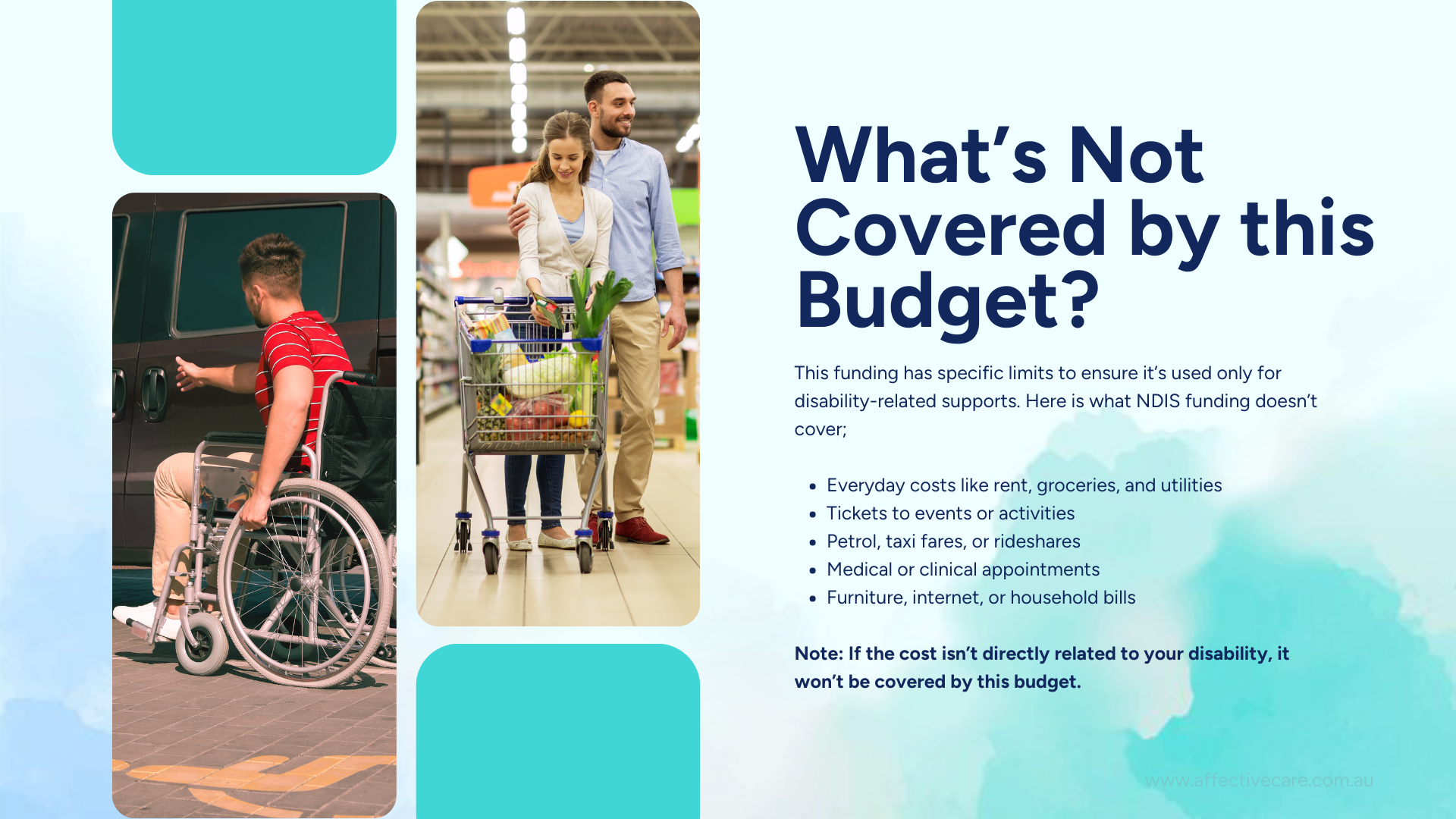 What's not covered by NDIS Assistance with Daily Life Budget