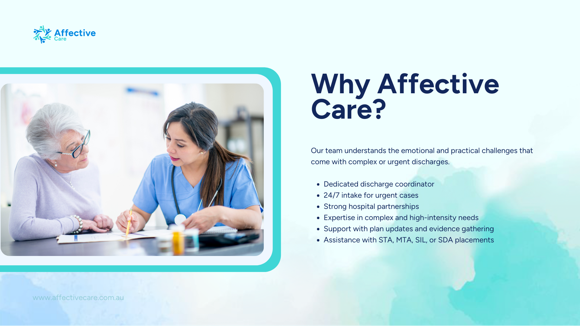 Why Affective Care for NDIS Hospital Discharge Program