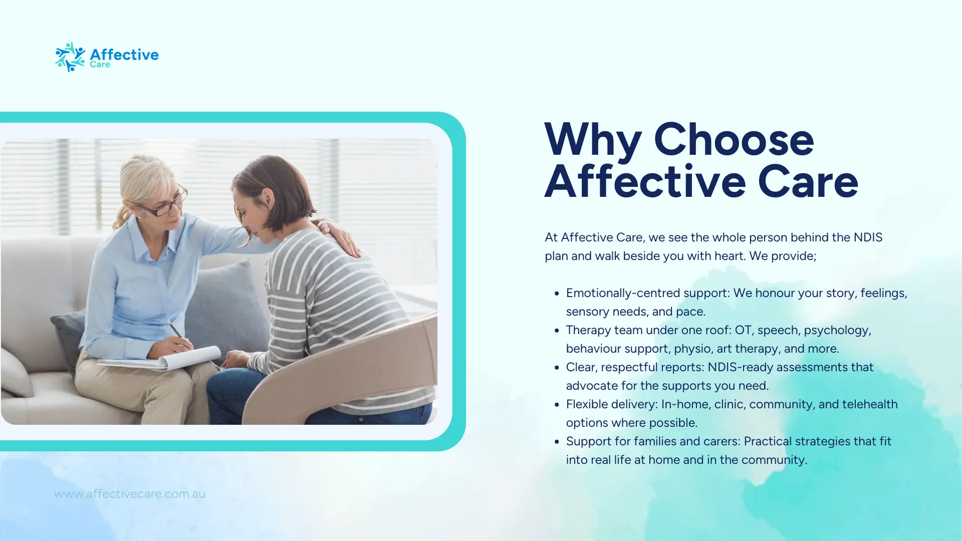 Why choose Affective Care for NDIS Improved Daily Living
