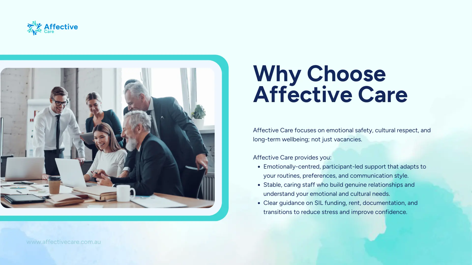 Why choose Affective care for NDIS SIL house