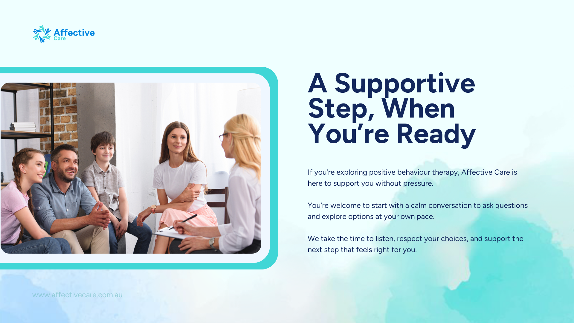 A supportive step, when you're ready