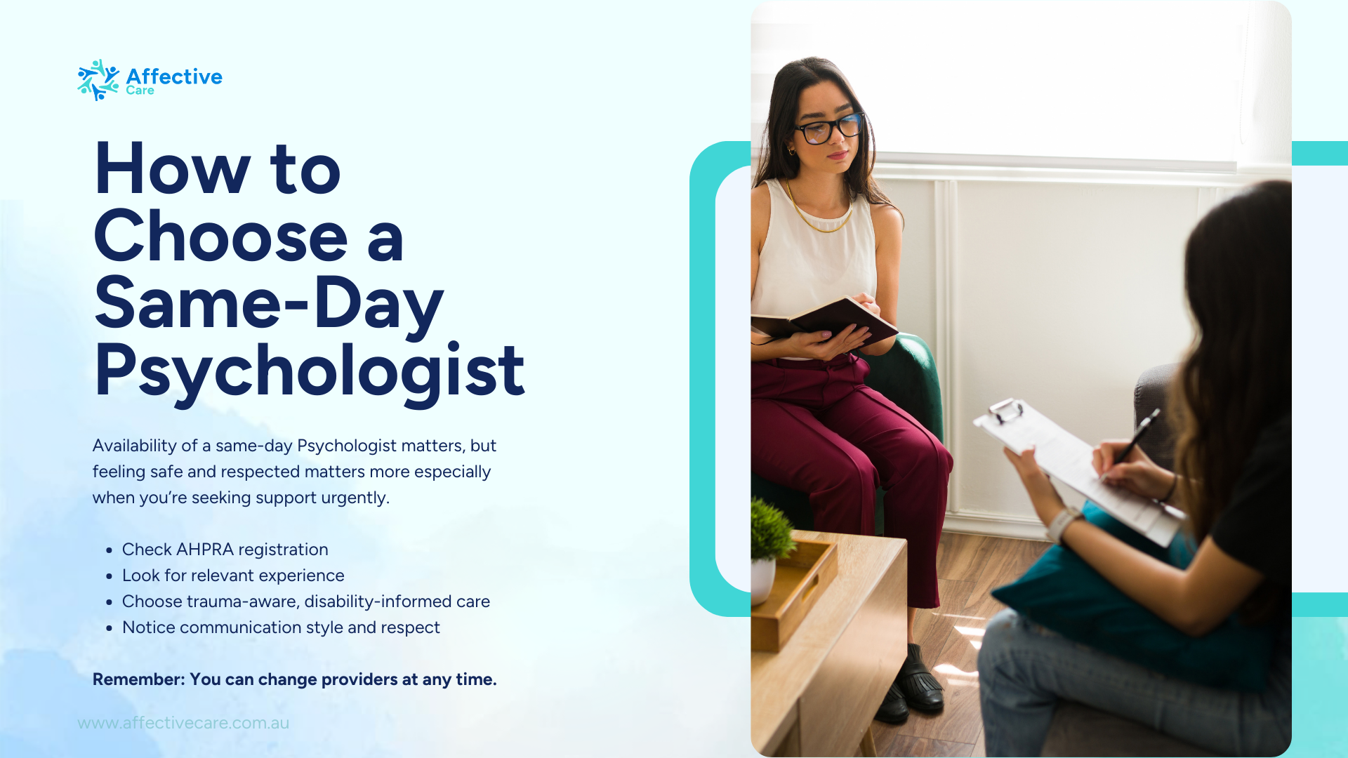 How to choose a same day psychologist