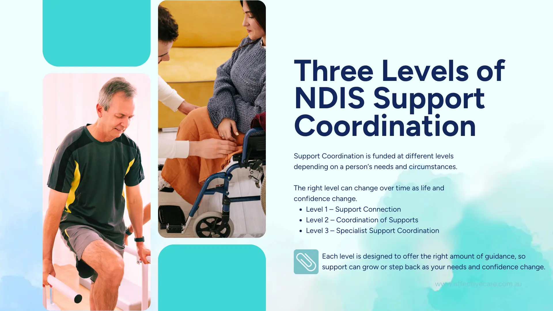 Three levels of NDIS Support Coordination