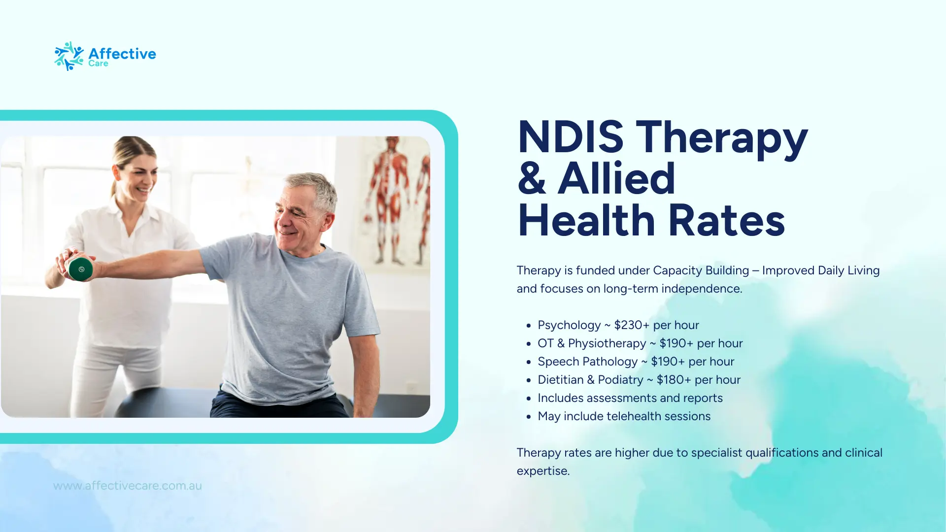 NDIS Therapy and Allied Health rates