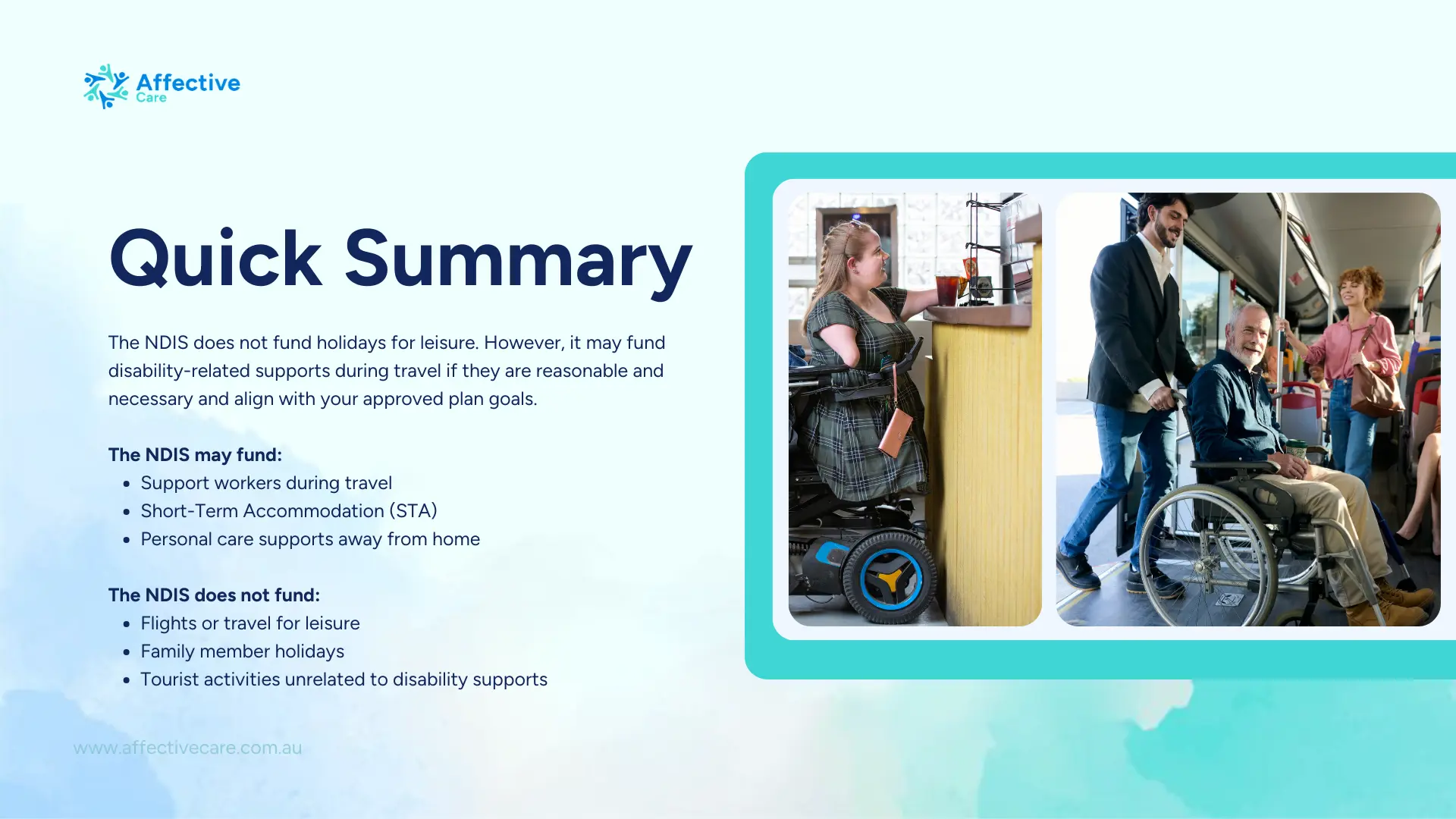 Quick Summary What NDIS Funds and doesnt fund