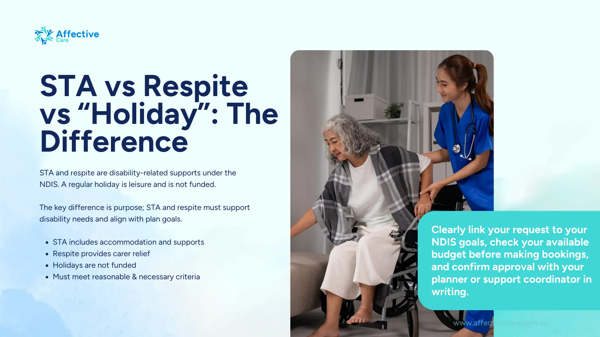 STA vs Respite vs Holiday