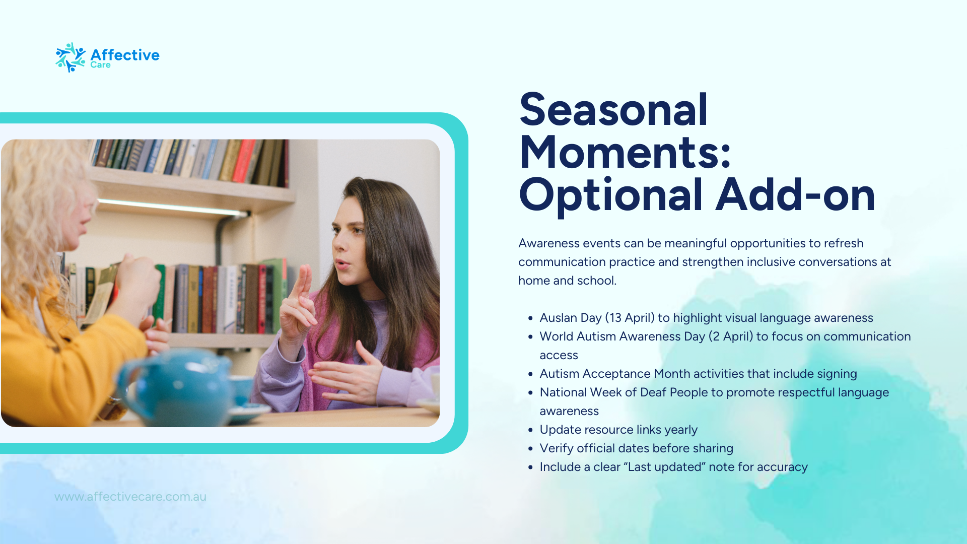 Seasonal moments optional add on