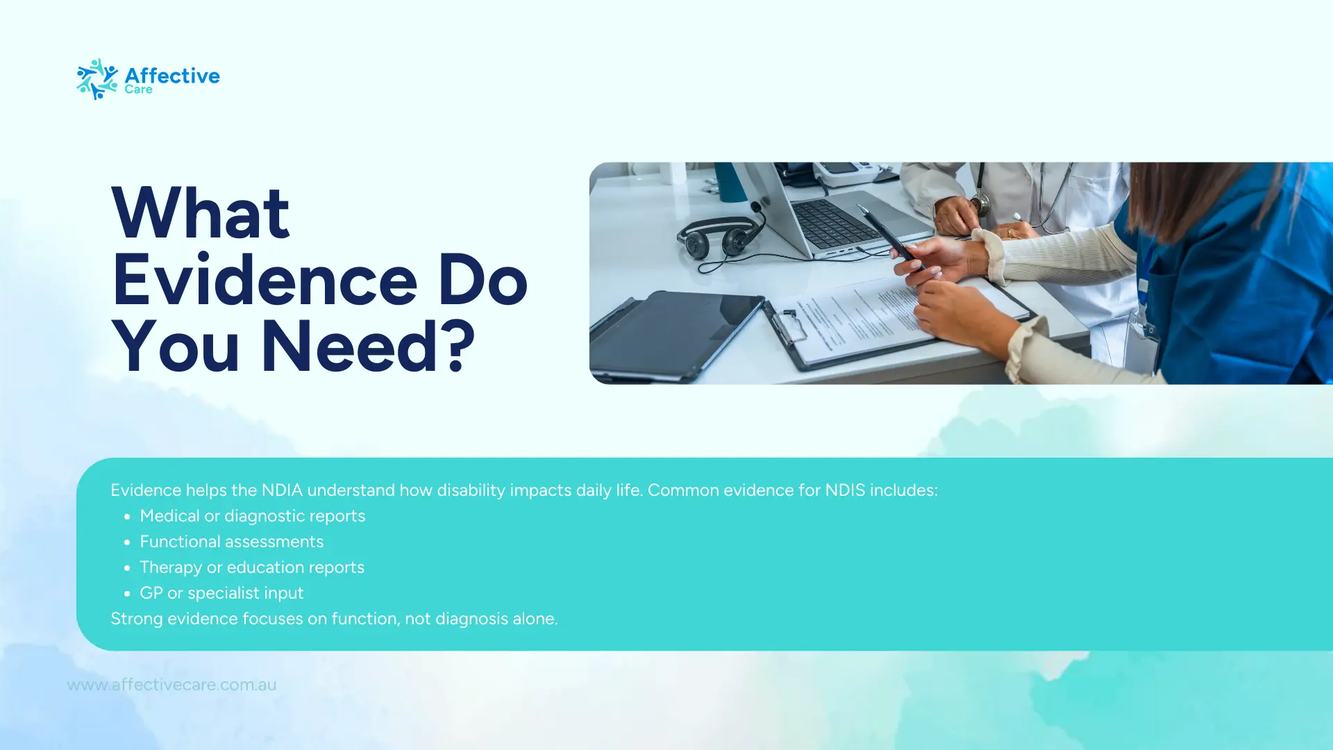 What eveidence do you need for NDIS