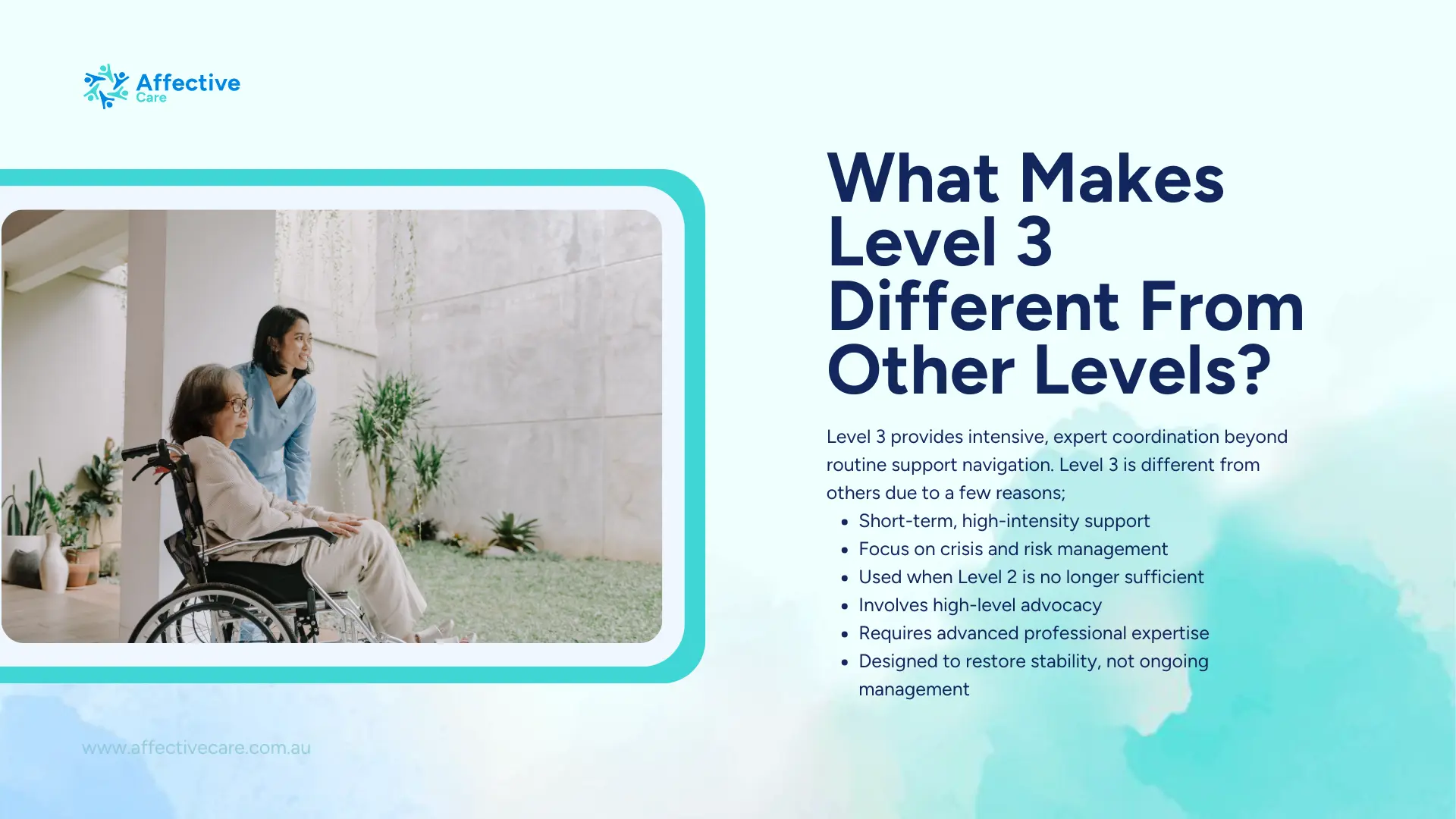 What makes level 3 support coordination different from other levels