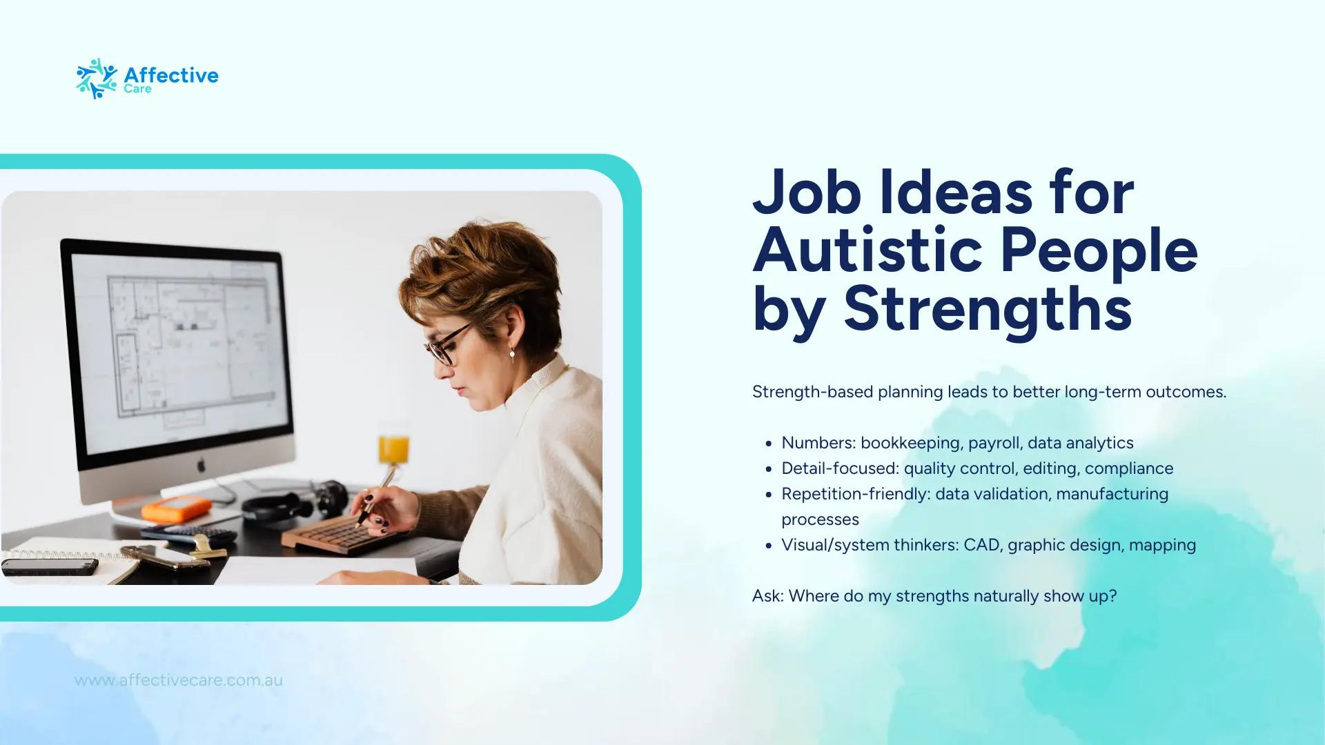Job ideas for autistic people by strengths