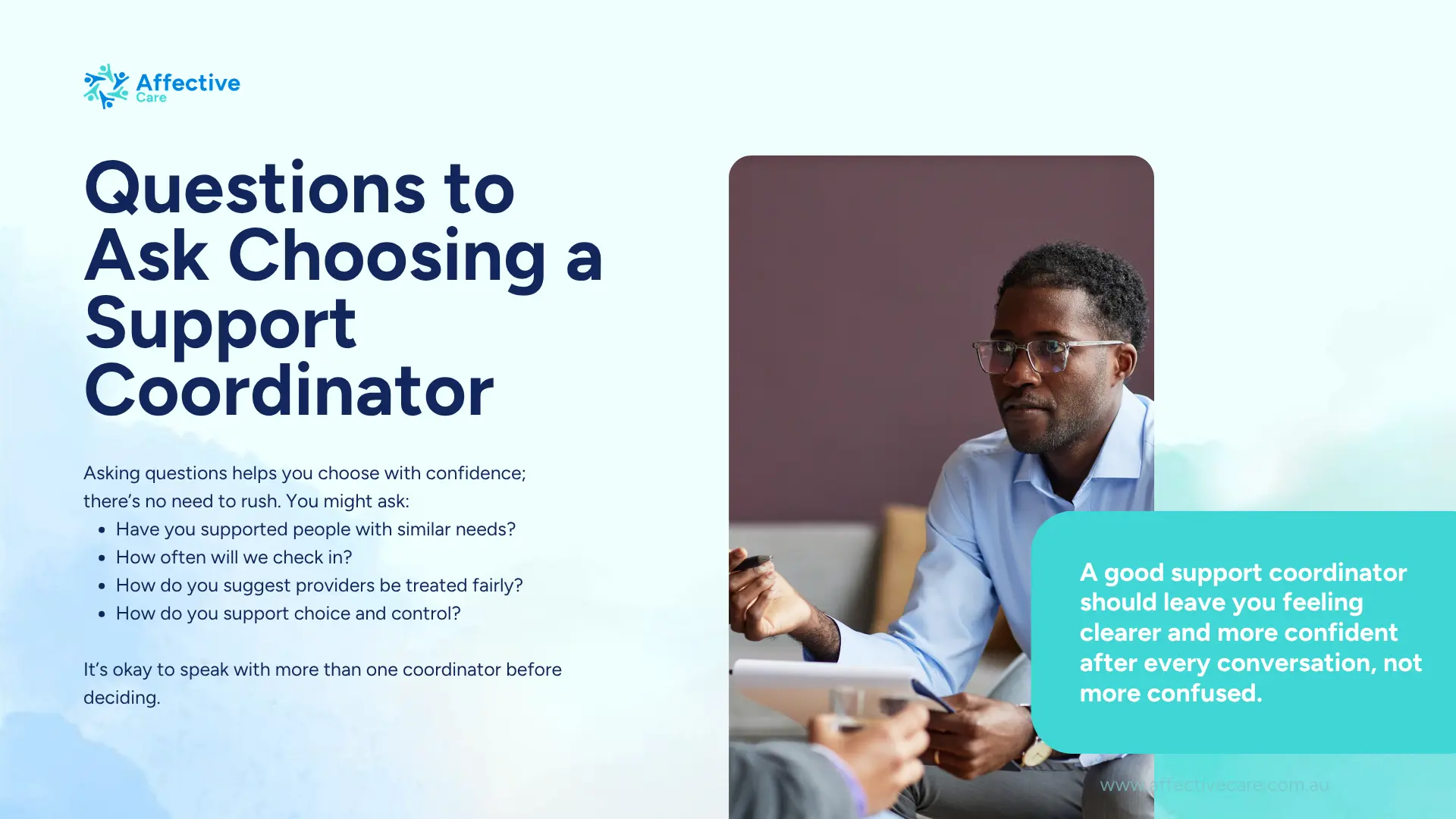 Questions to ask choosing a support coordinator