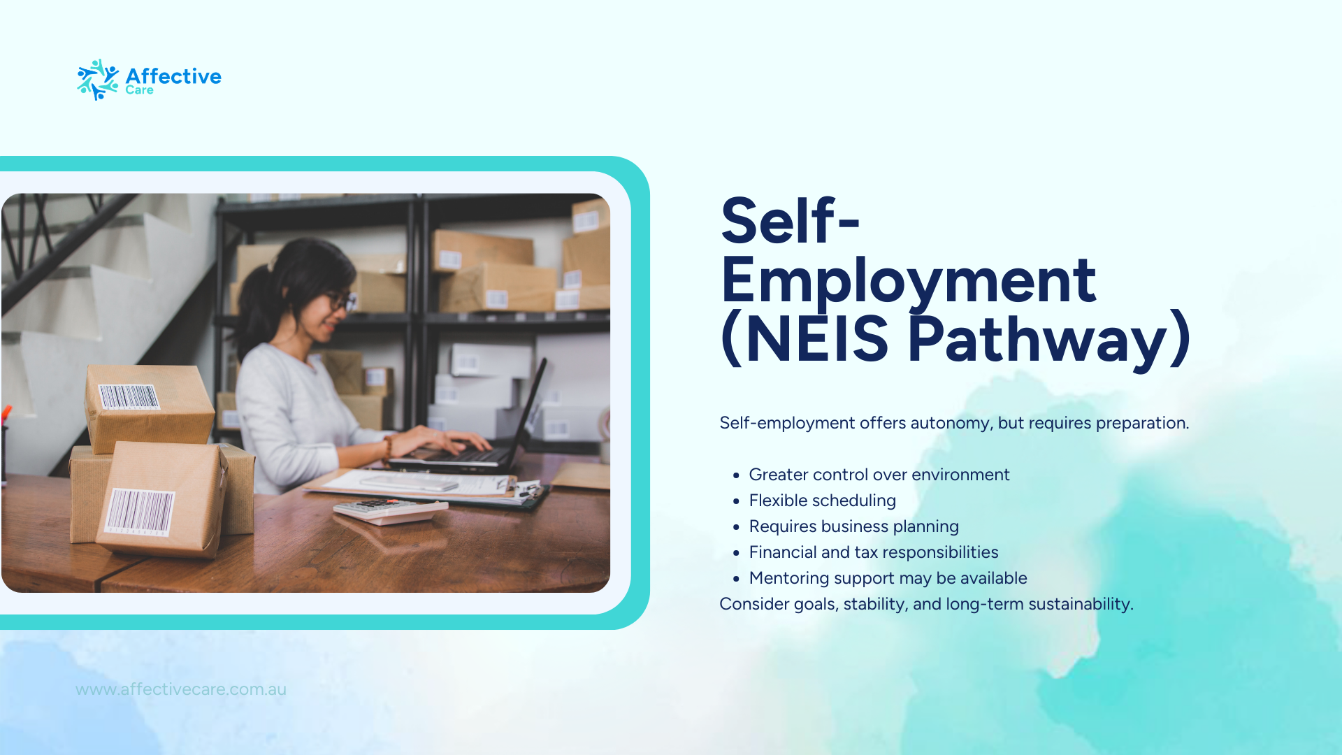 Self employment (NEIS pathway)