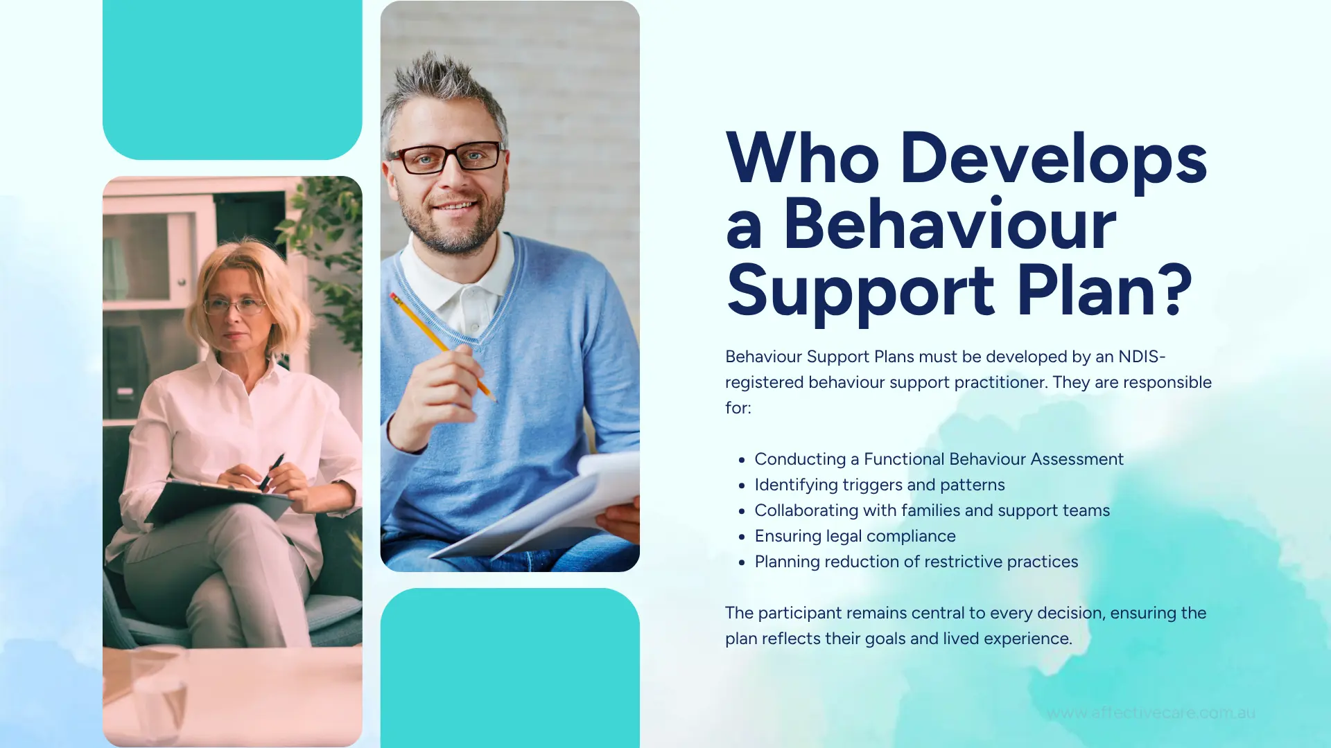 Who develops a behaviour Support Plan