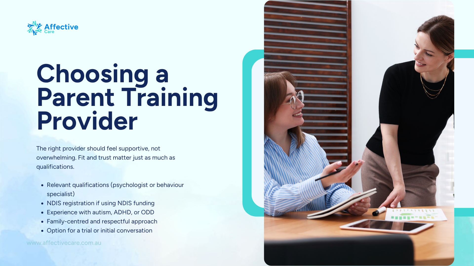 Choosing a parent training provider