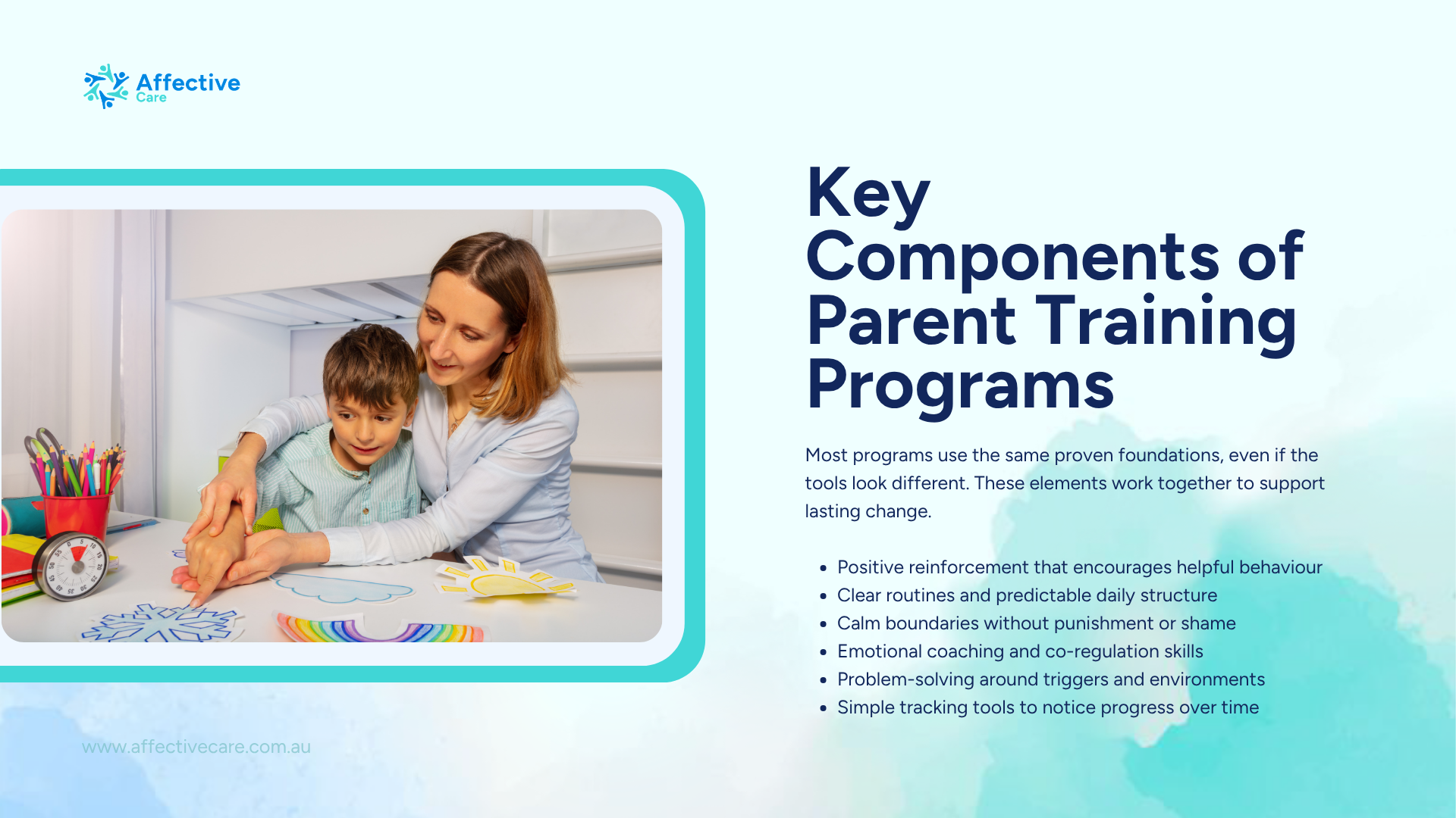 Key components of parent training programs