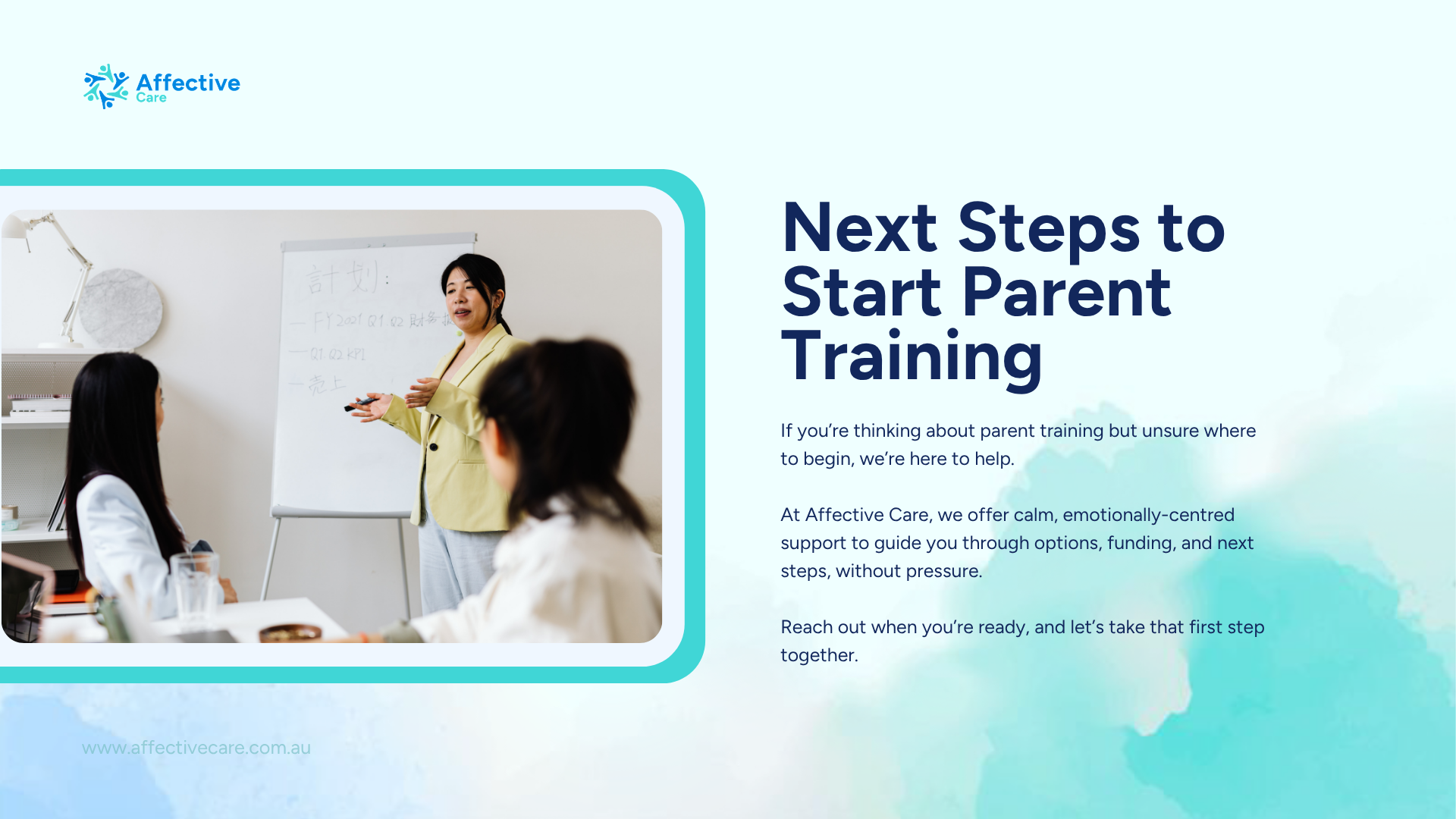 Next steps to start parent training