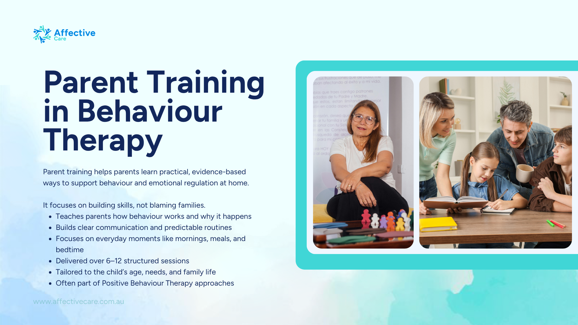 Parent training in behaviour therapy