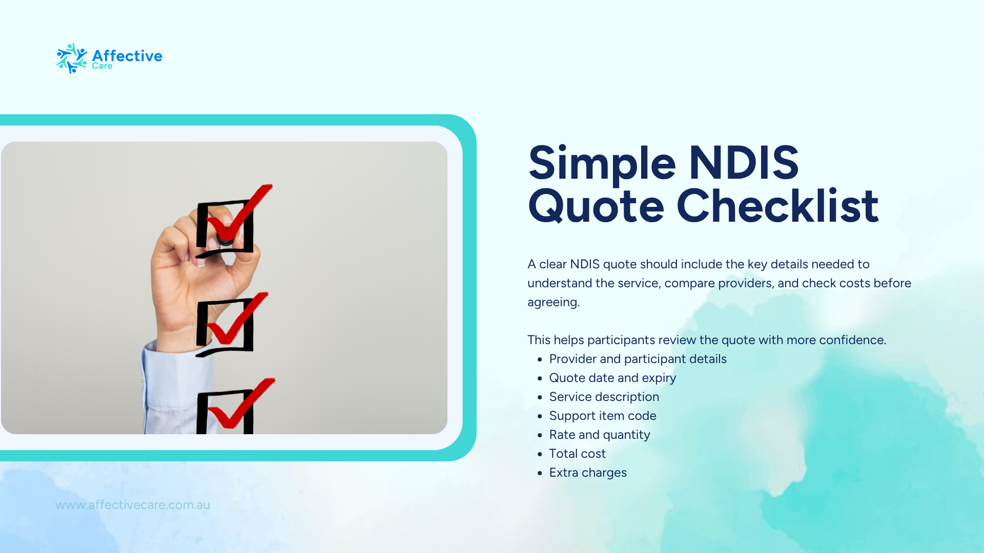 Simple NDIS quote checklist