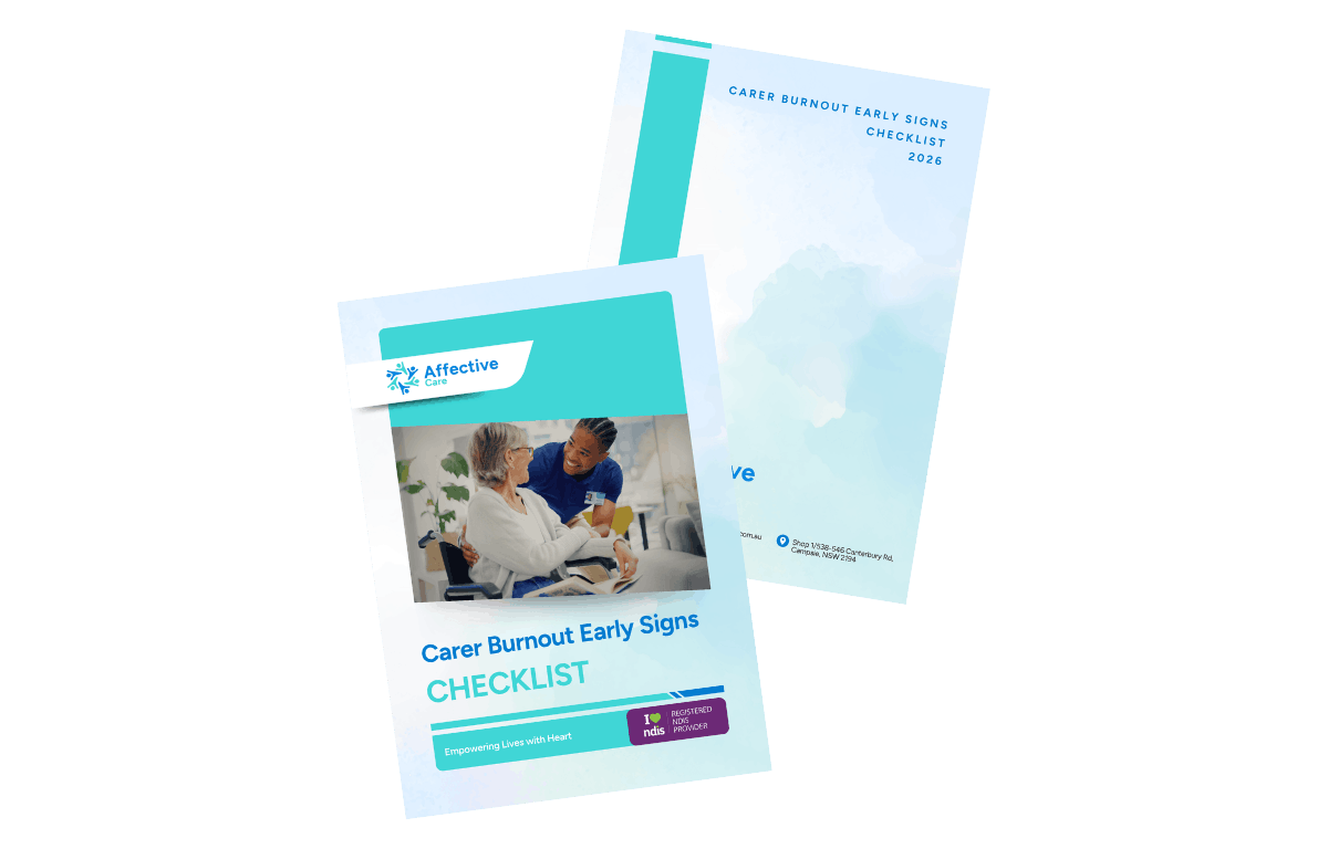 Carer Burnout Early Signs Checklist Cover
