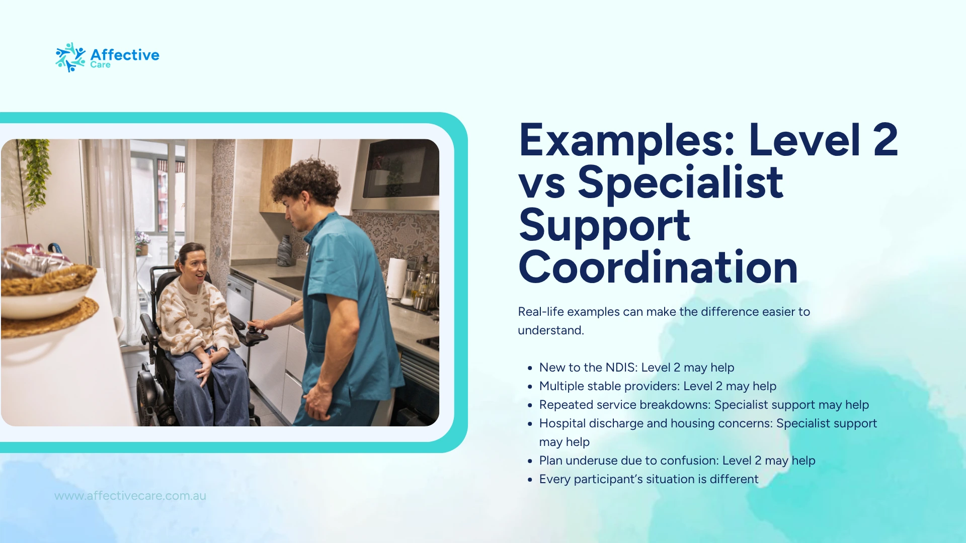 Examples Level 2 vs Specialist Support Coordination
