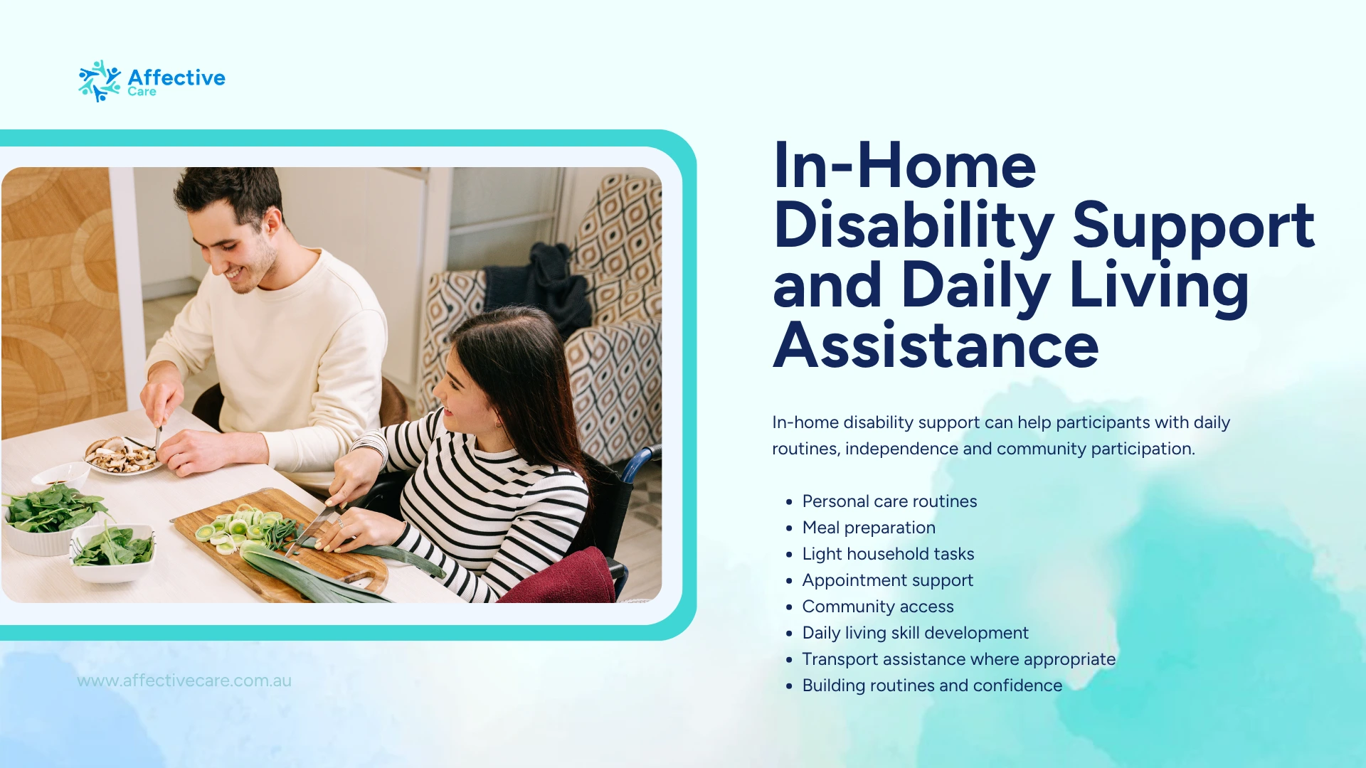 In home disability support and daily living assistance