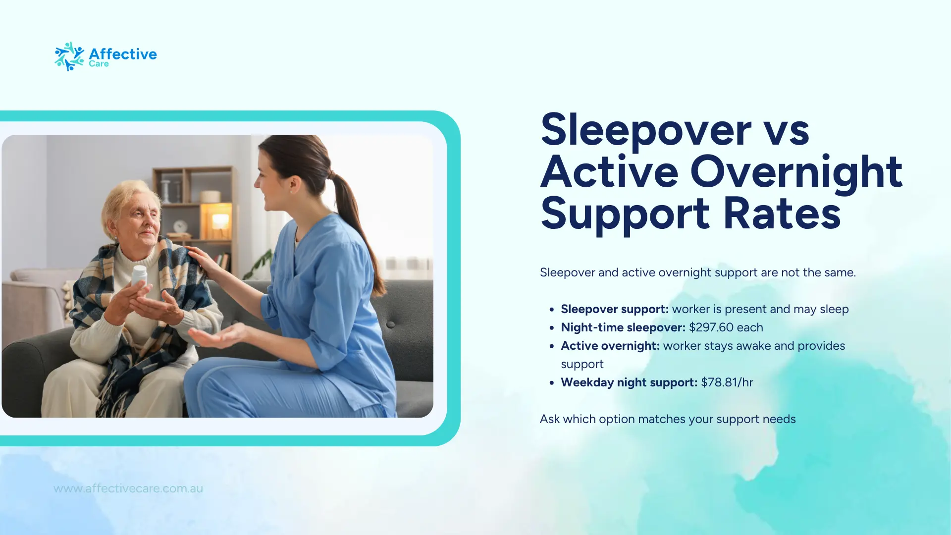 Sleepover vs active overnight support rates