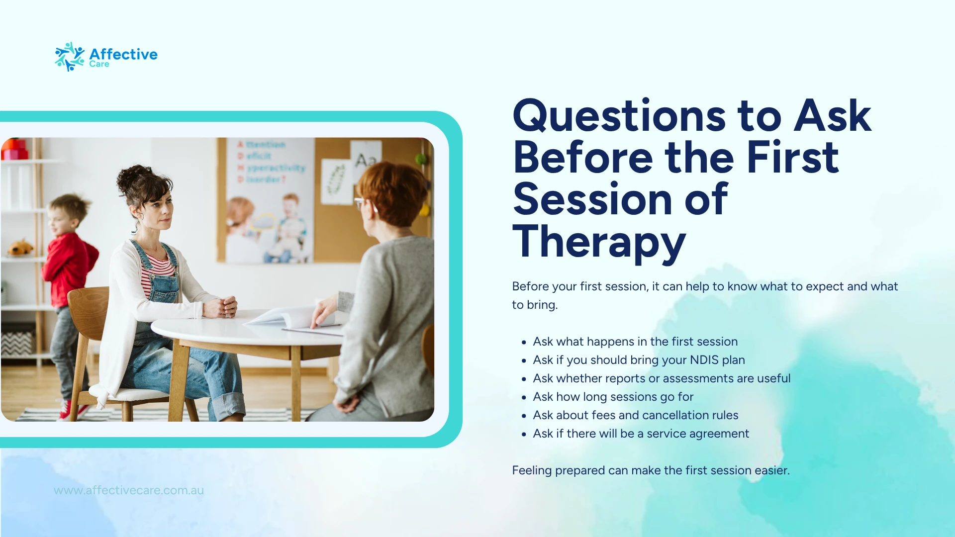 Questions to ask before the first session of therapy