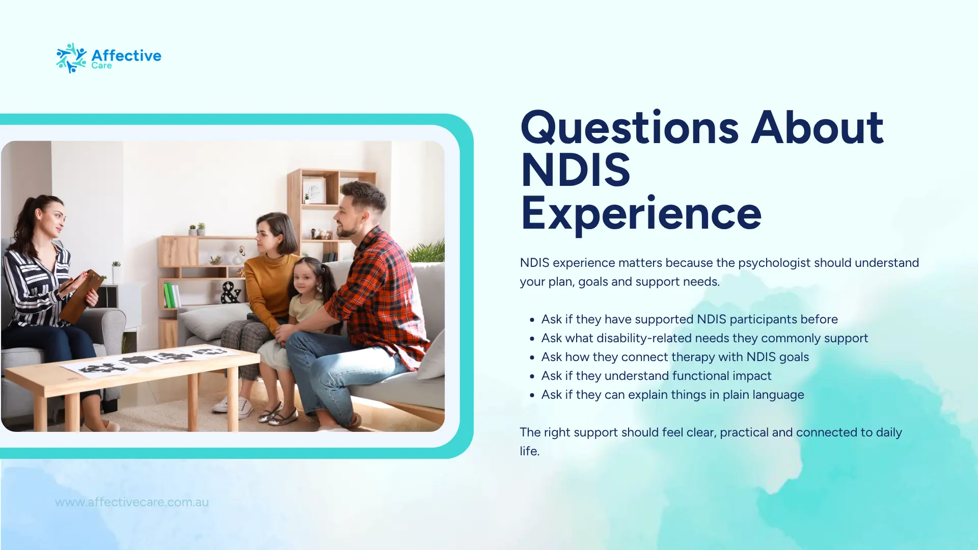 Questions about NDIS experience