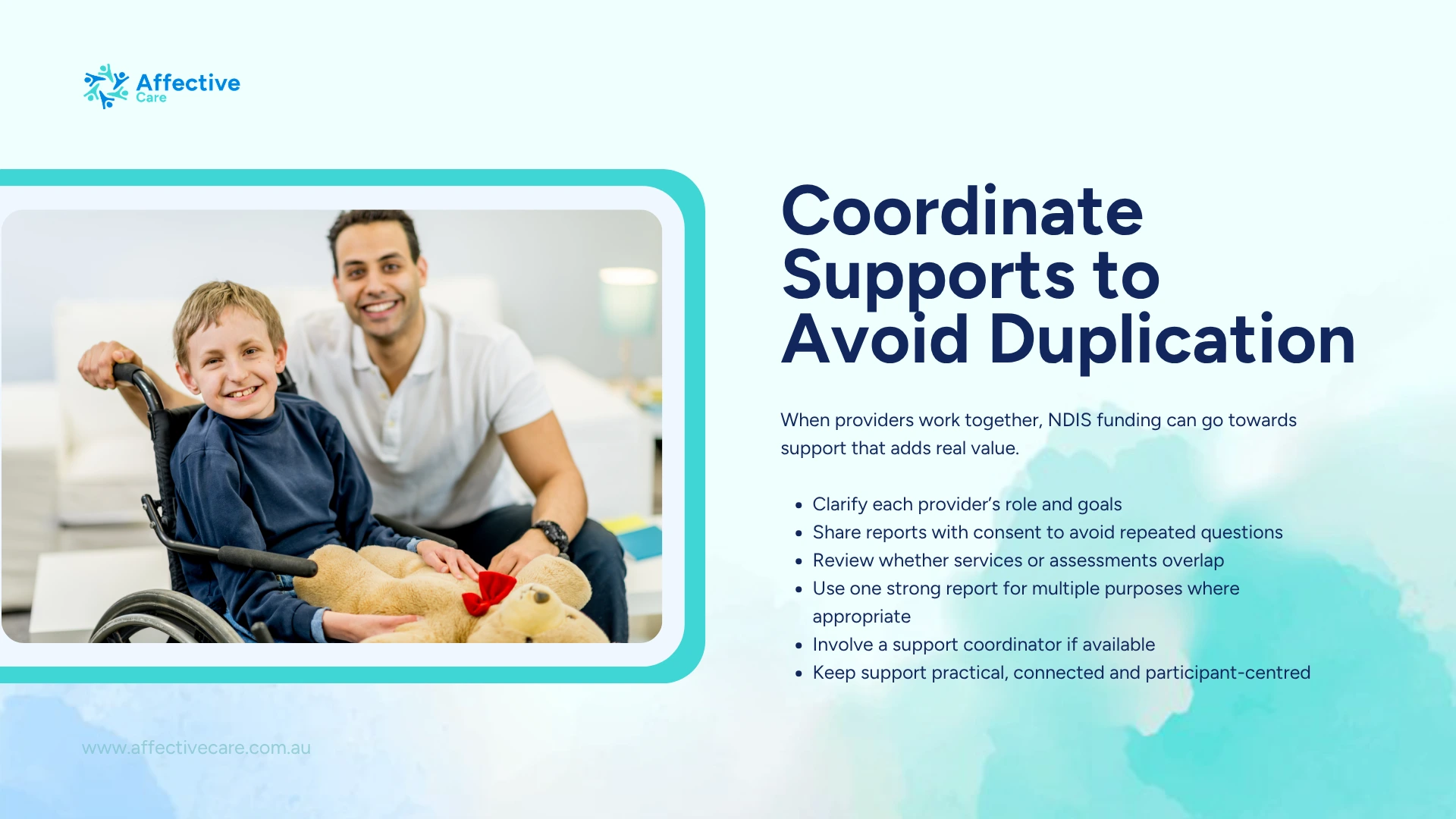 Coordinate supports to avoid duplication