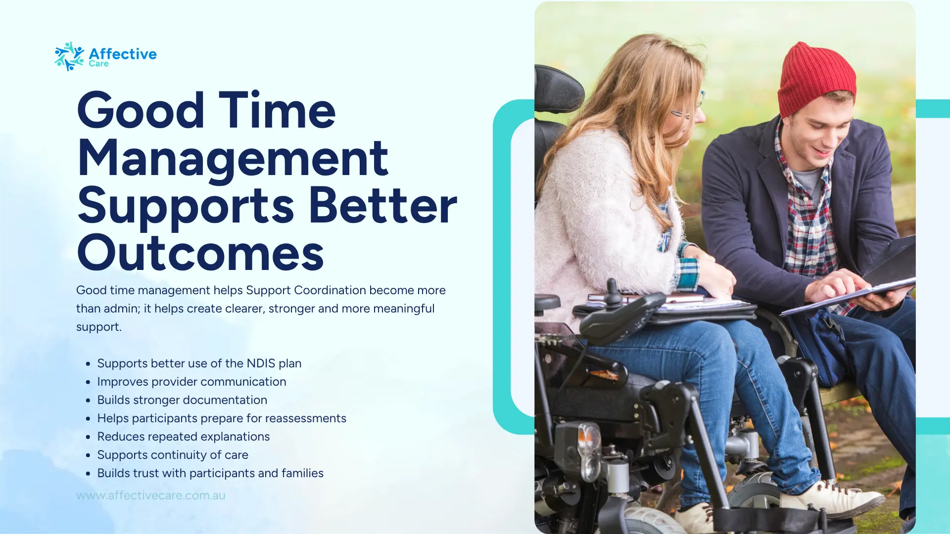 Good time management supports better outcomes