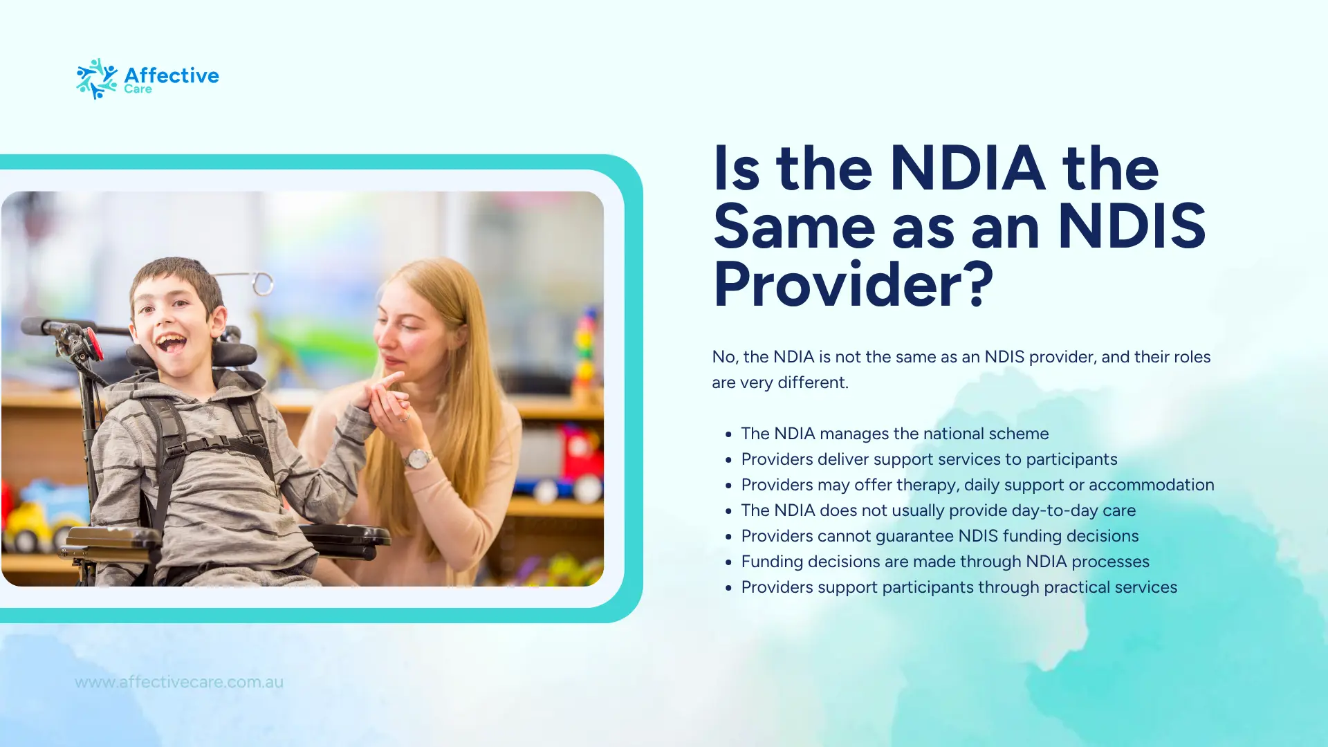 Is the NDIA the same as an NDIS Provider