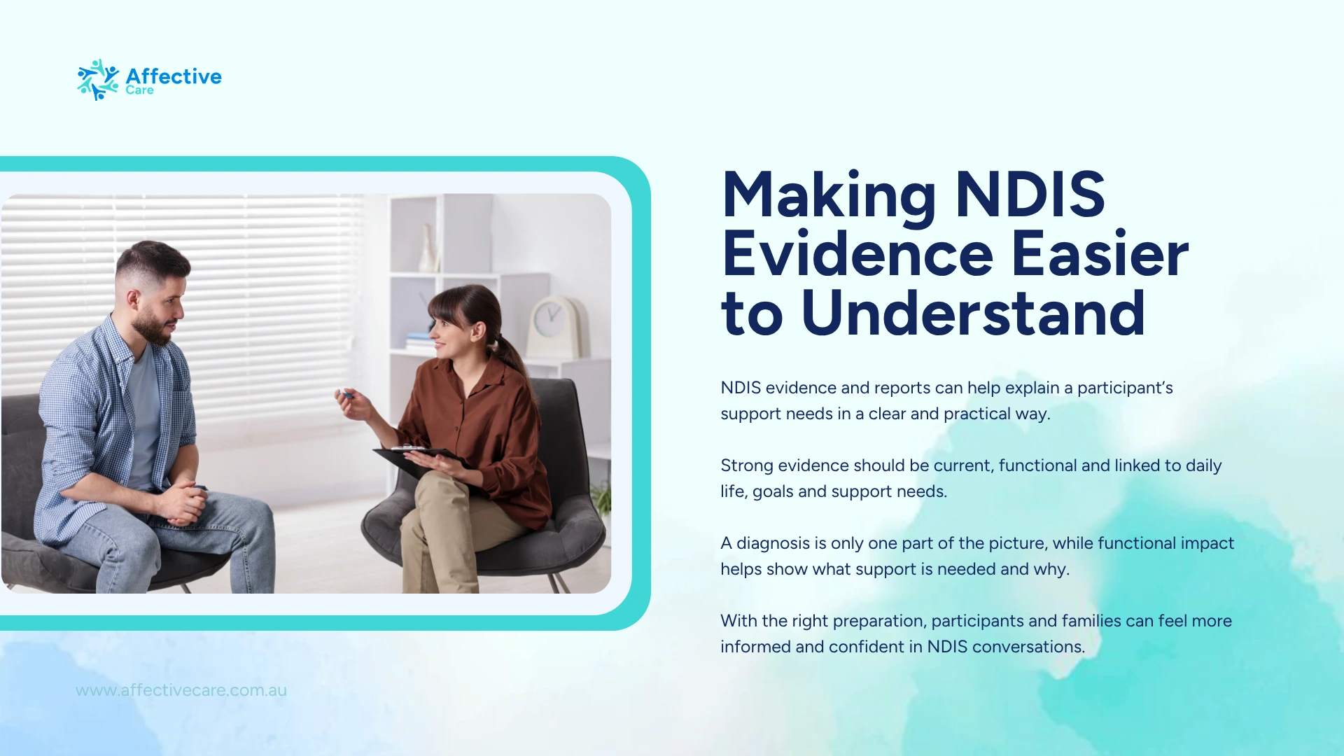 Making NDIS Evidence easier to understand