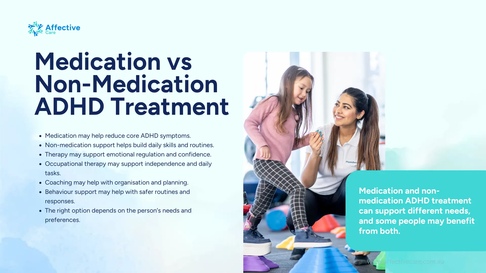 Medication vs non medication ADHD treatment