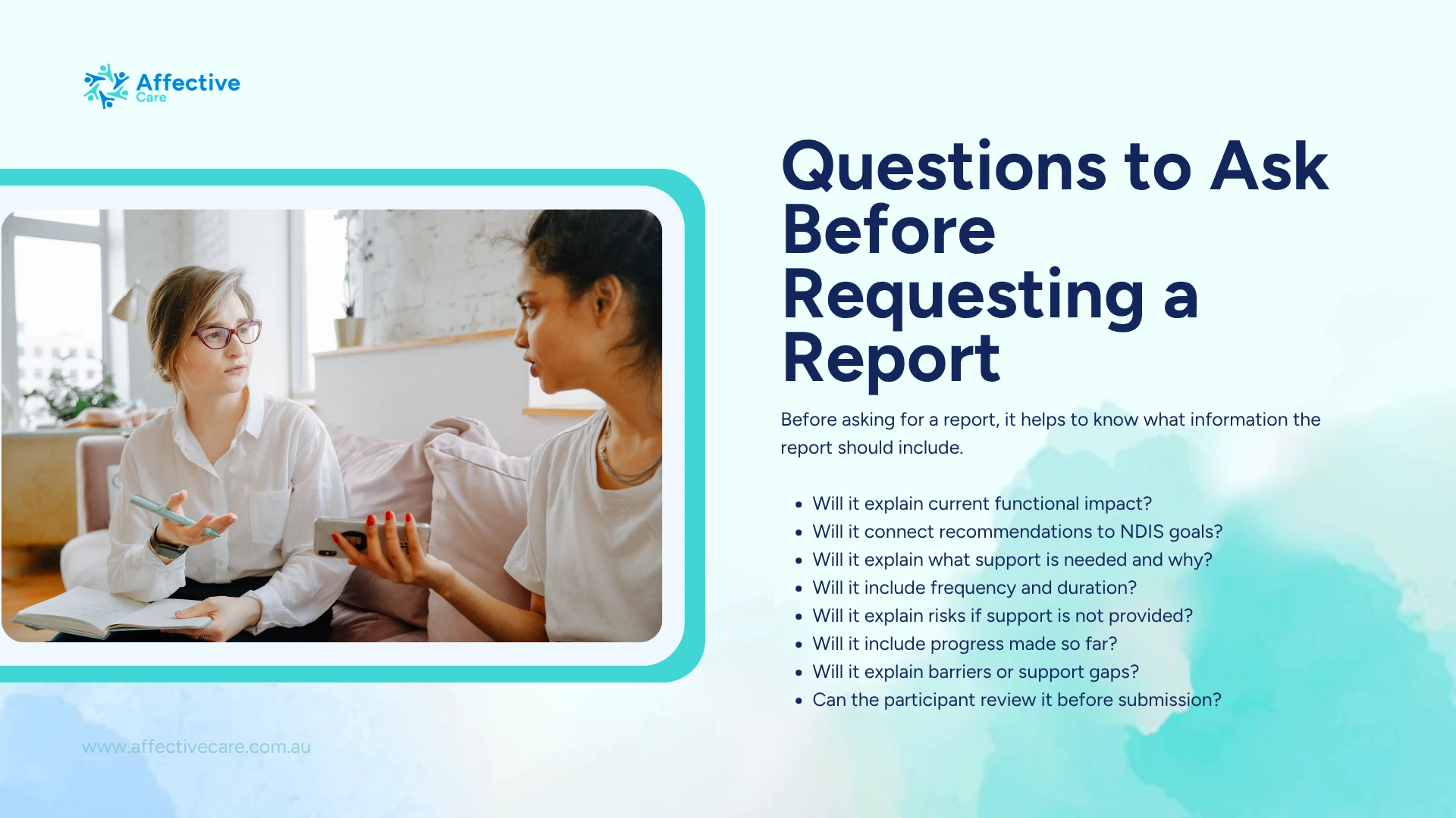 Questions to ask before requesting a report