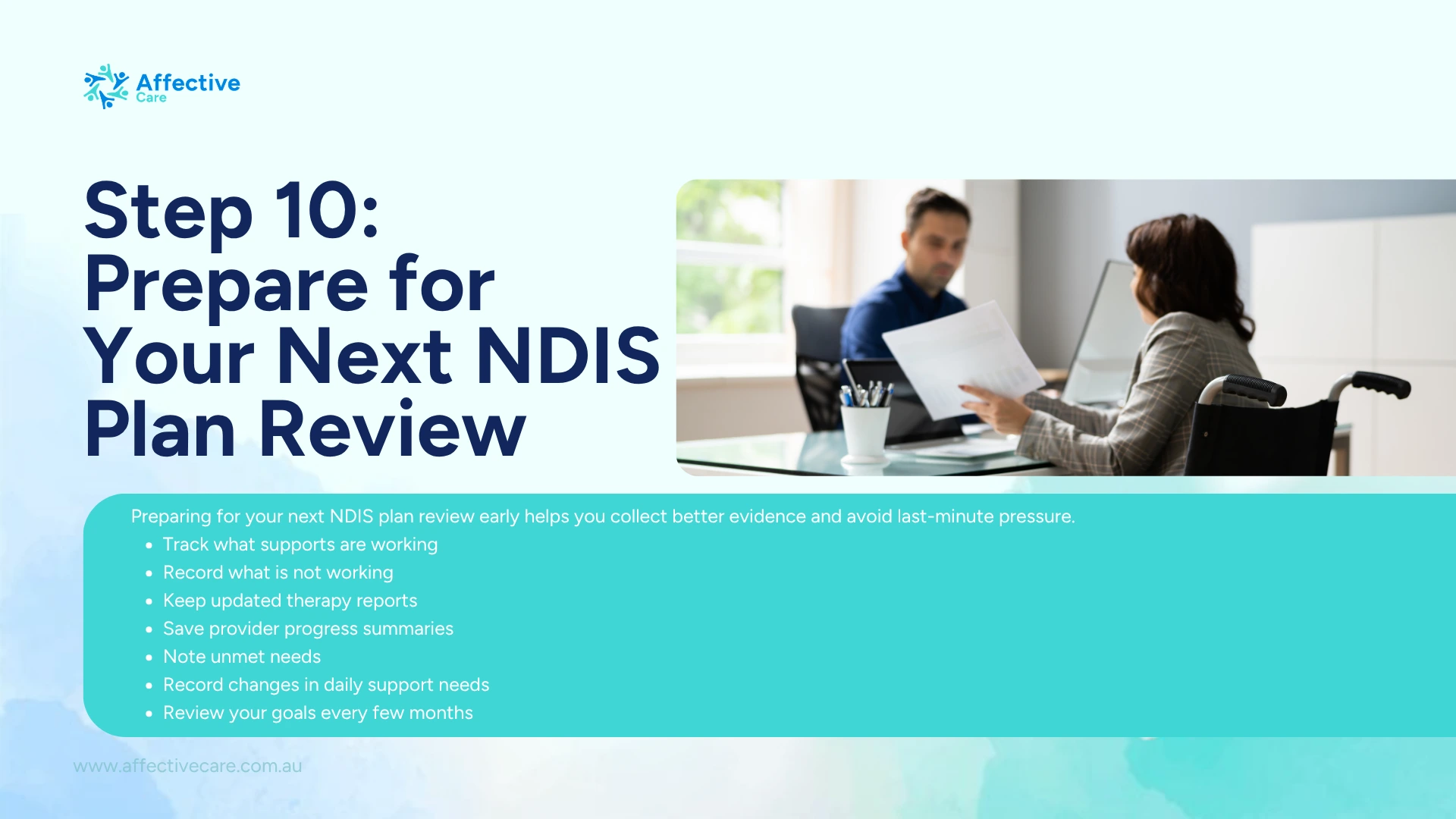 Step 10 prepare for your next NDIS Plan review