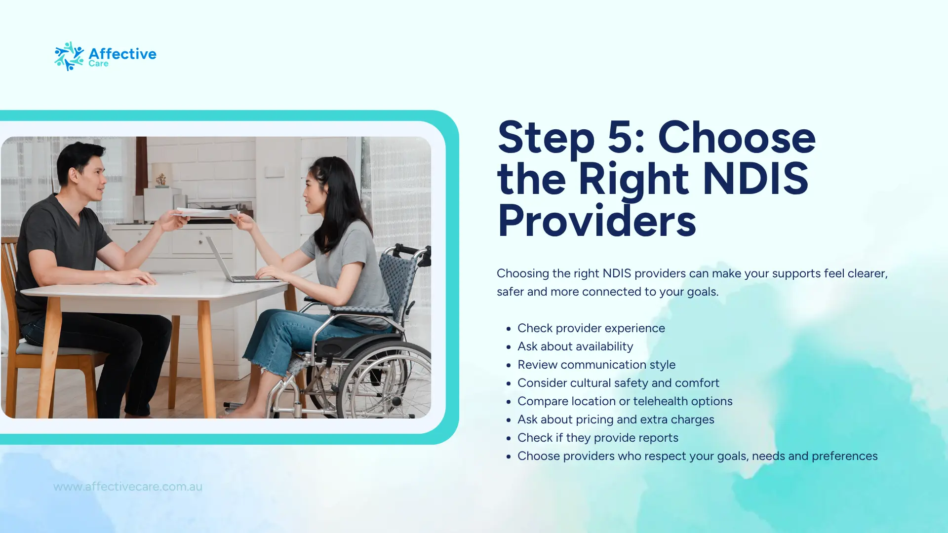 Step 5 Choose the right NDIS Provider