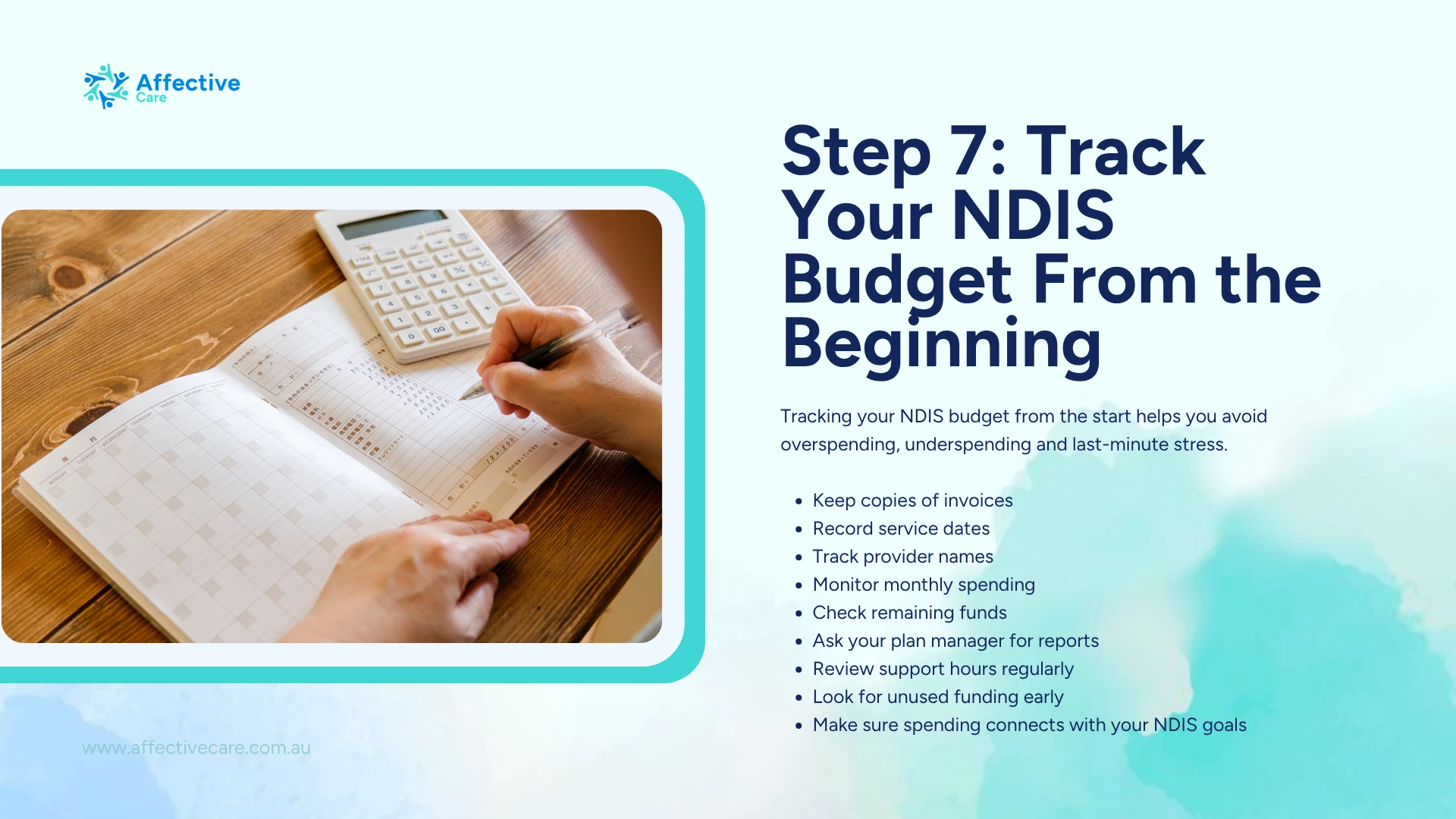 Step 7 Track your NDIS Budget from the Beginning