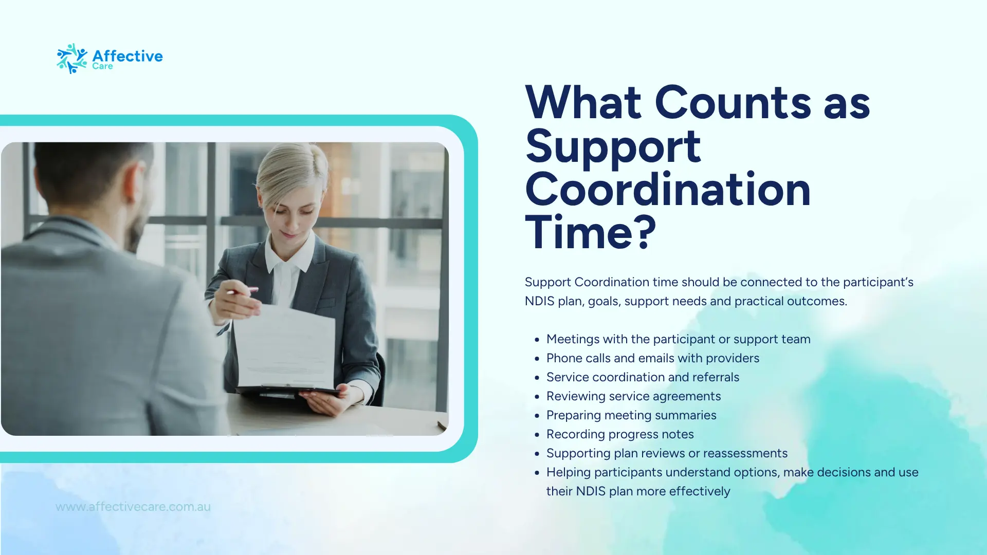 What counts as support Coordination time