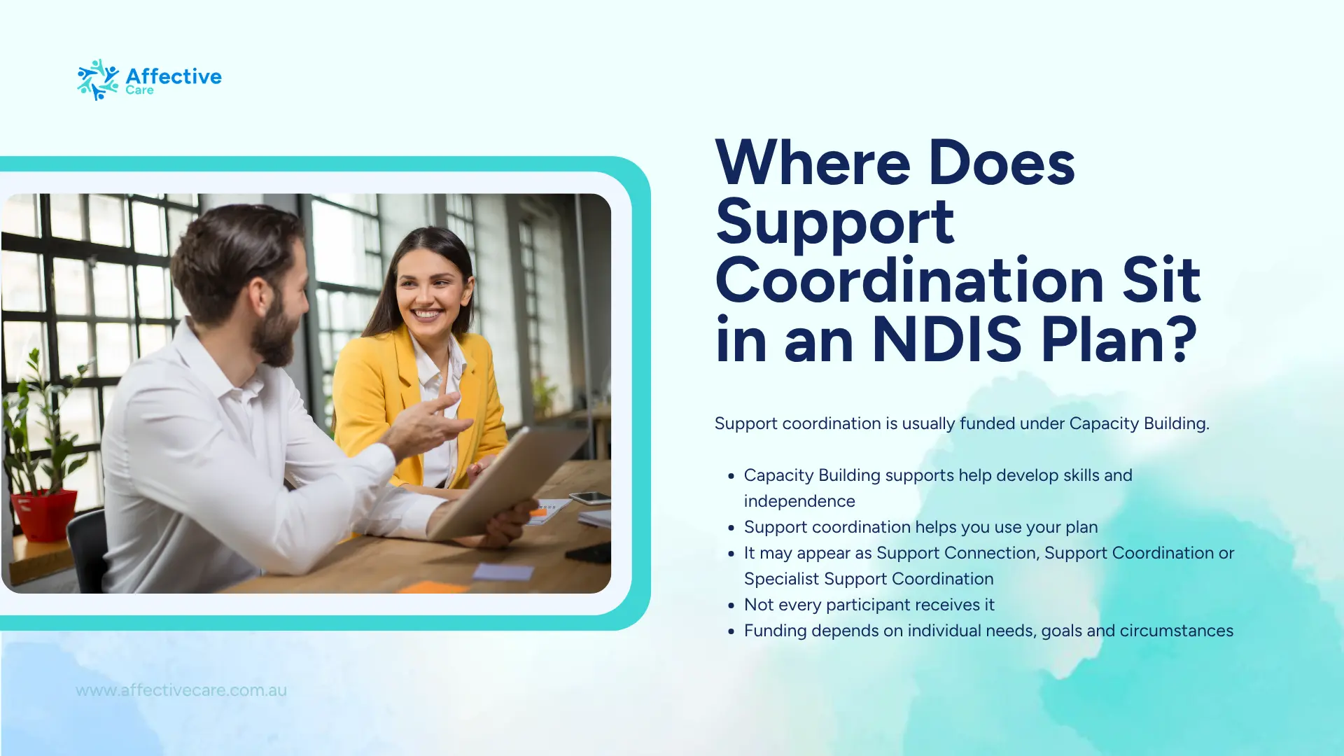 Where does support coordination sit in an NDIS Plan