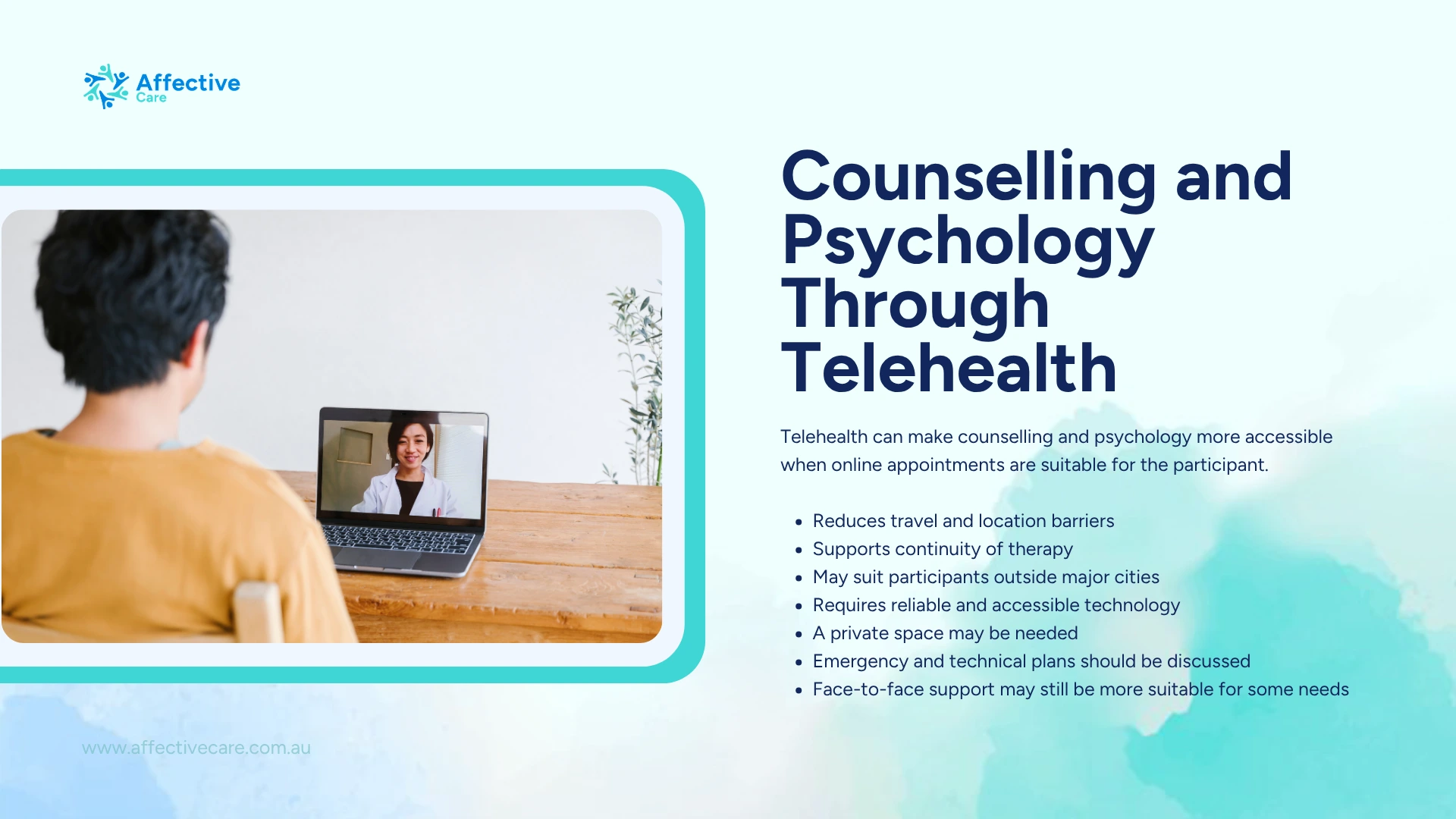Counselling and psychology through telehealth