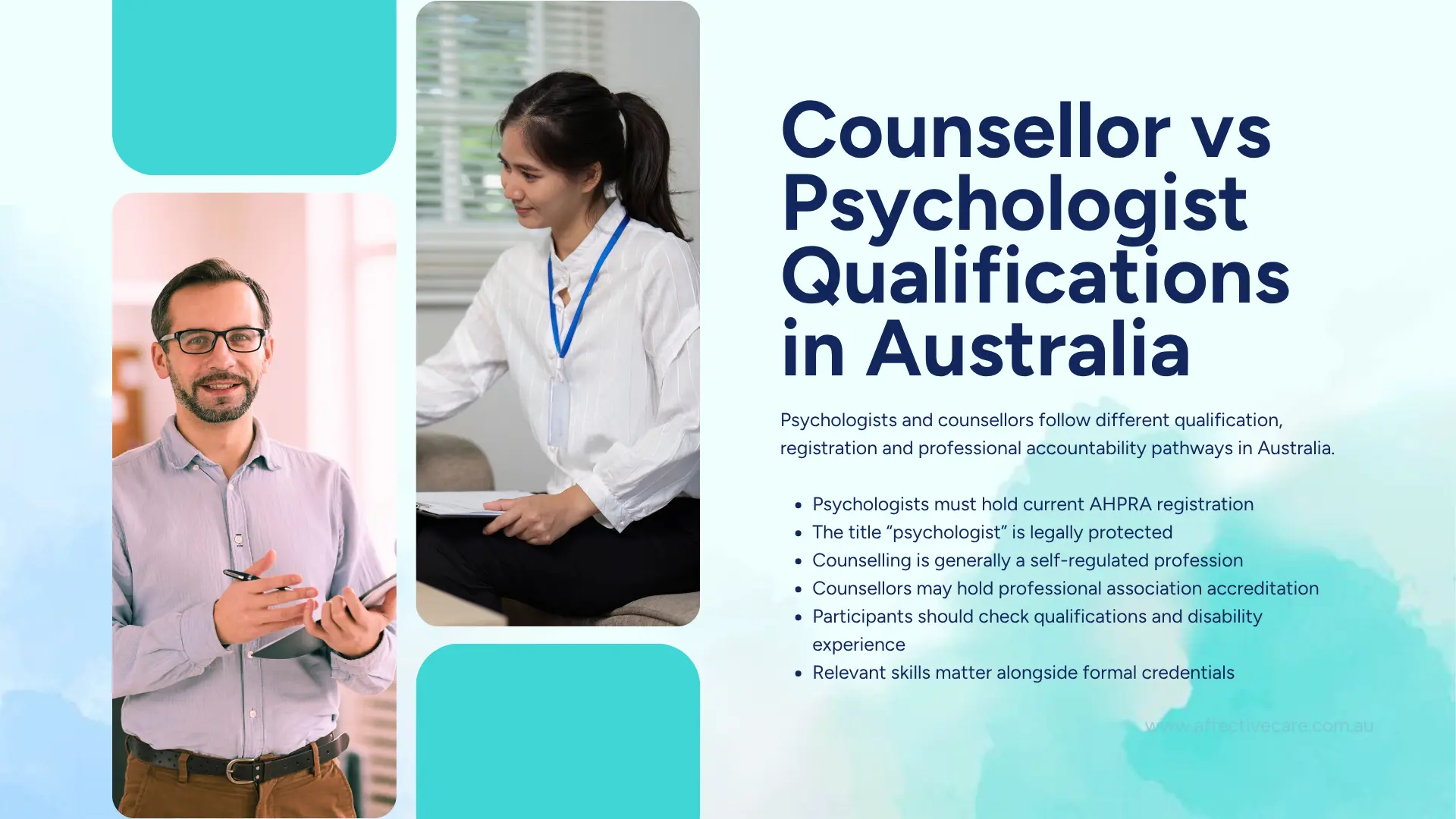 Counsellor vs Psychologist qualifications in Australia
